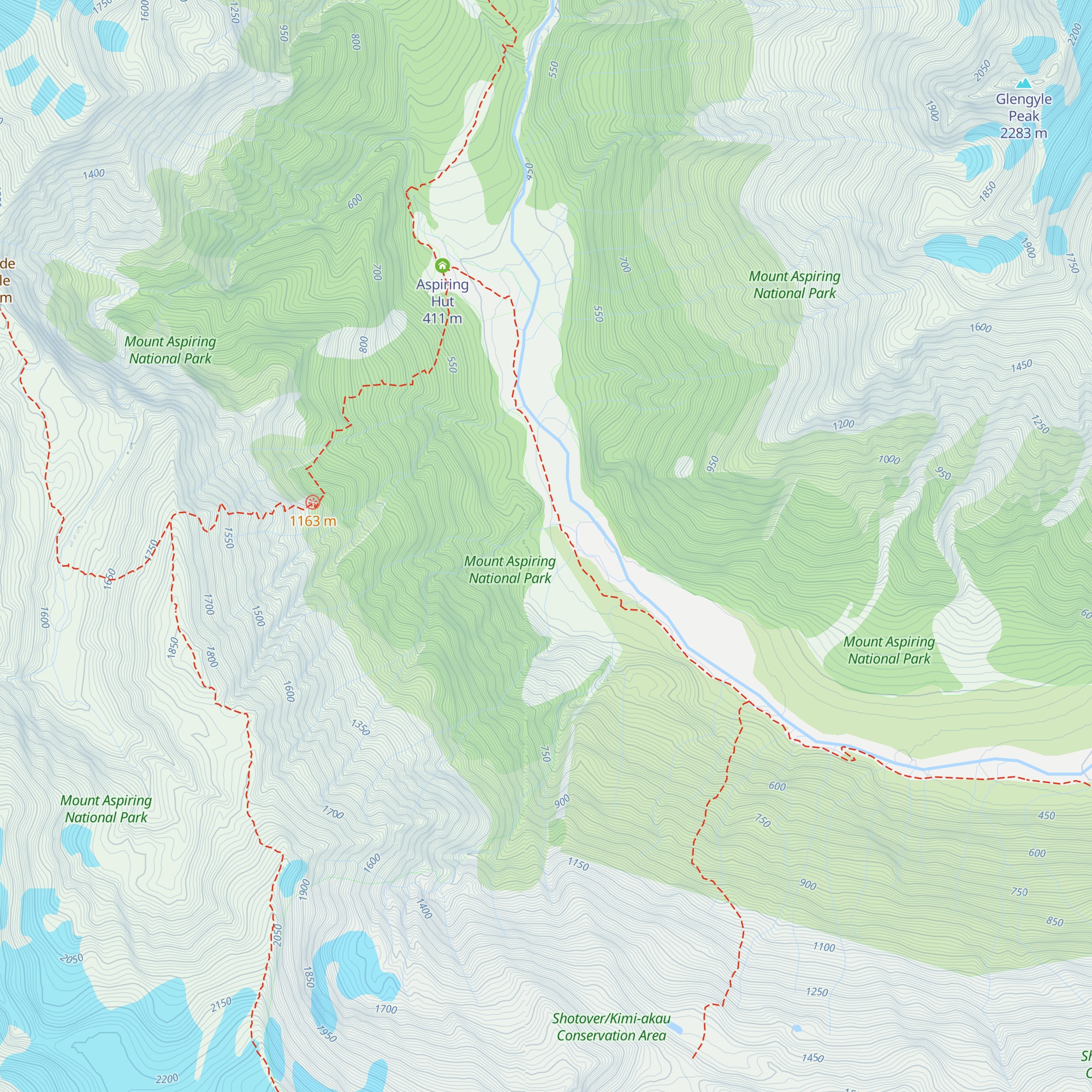 Cascade Hut map