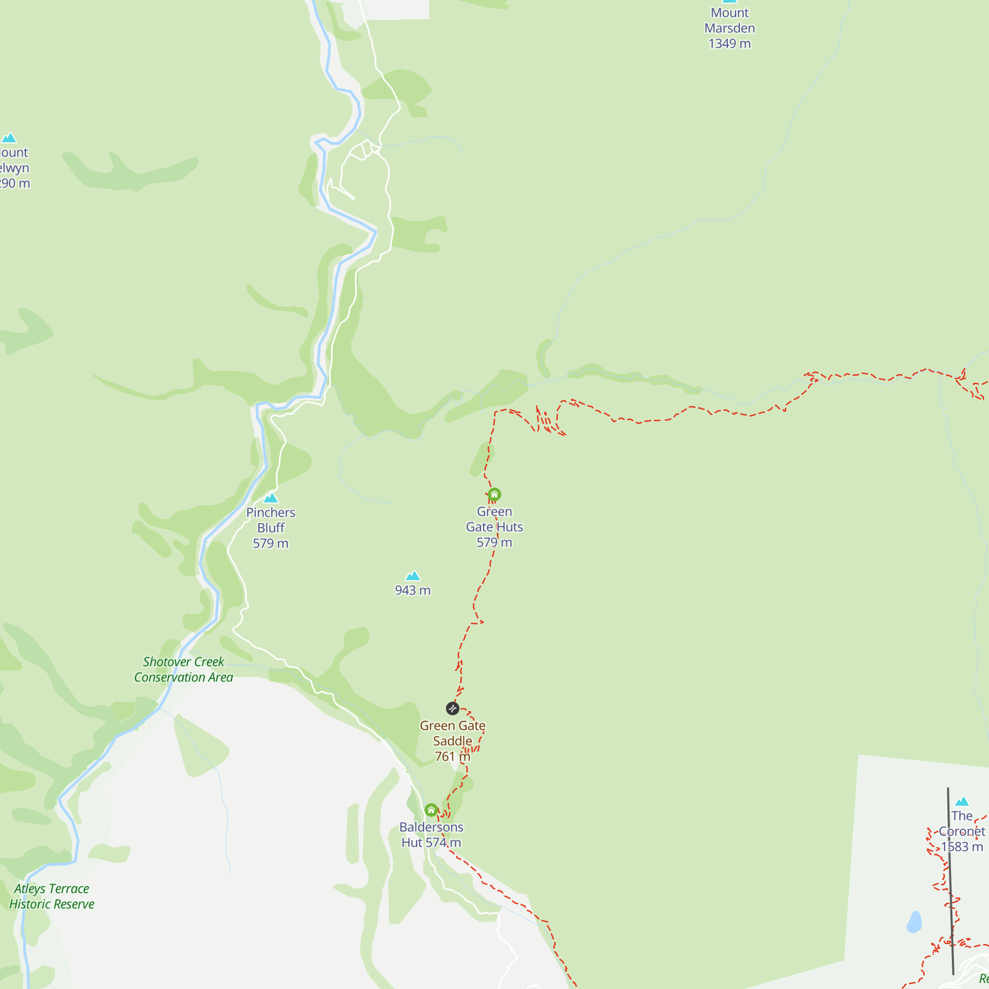 Green Gate Huts map