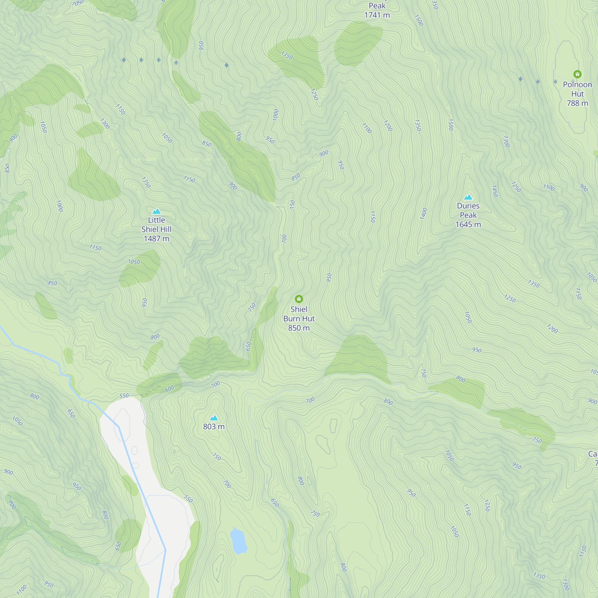 Shiel Burn Hut map