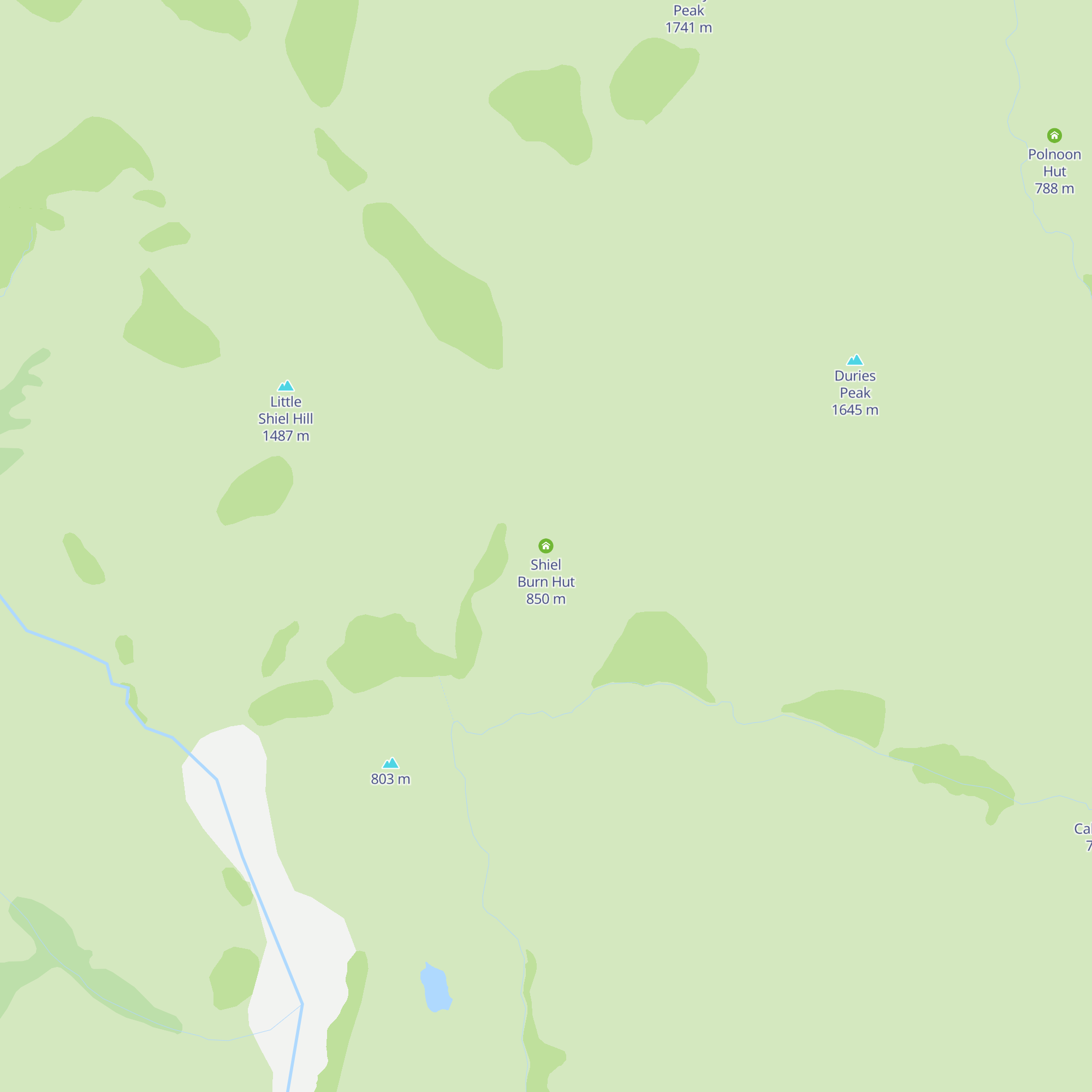 Shiel Burn Hut map