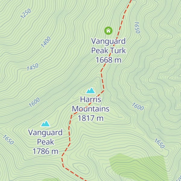 Map of Harris Mountains