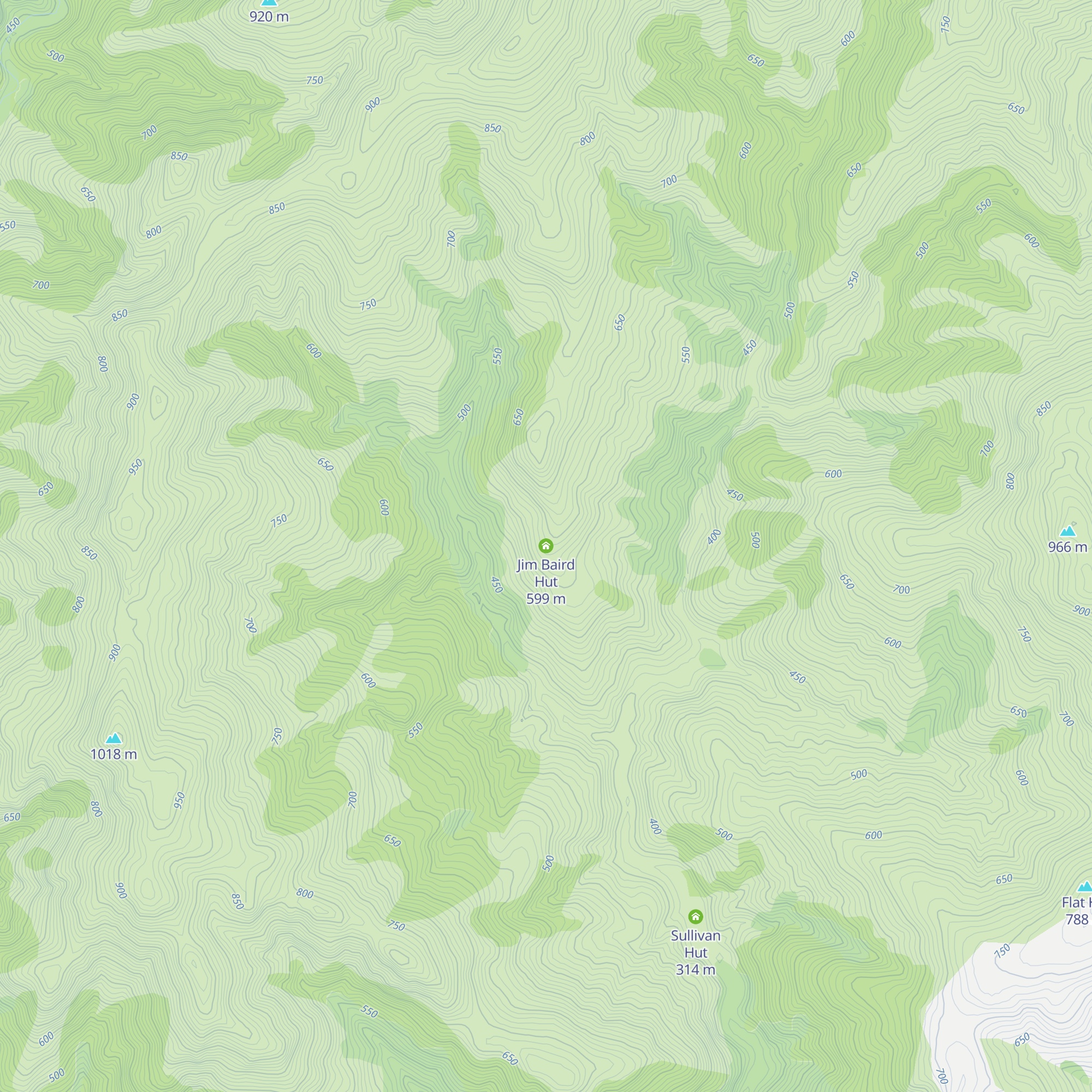 Jim Baird Hut map