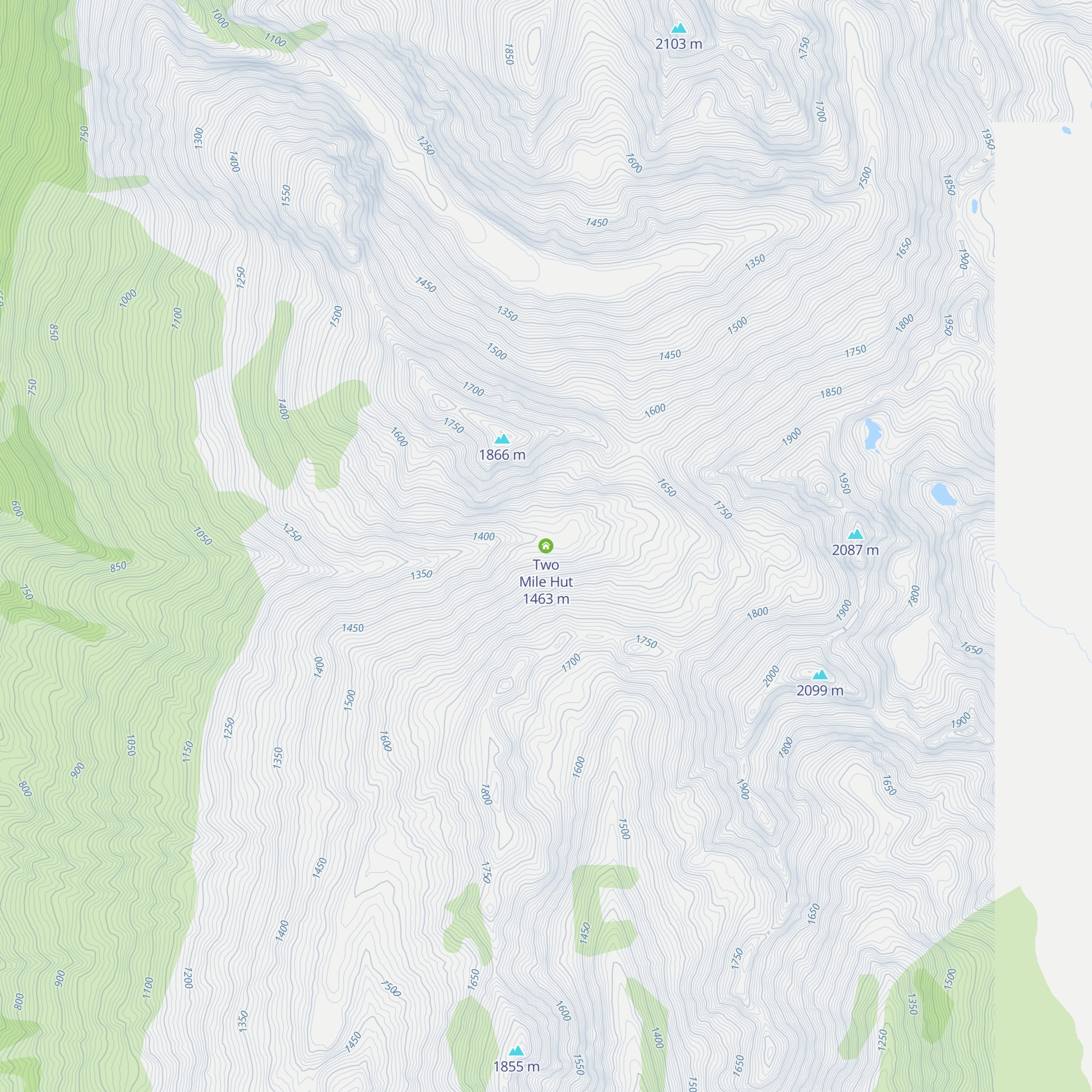 Two Mile Hut map