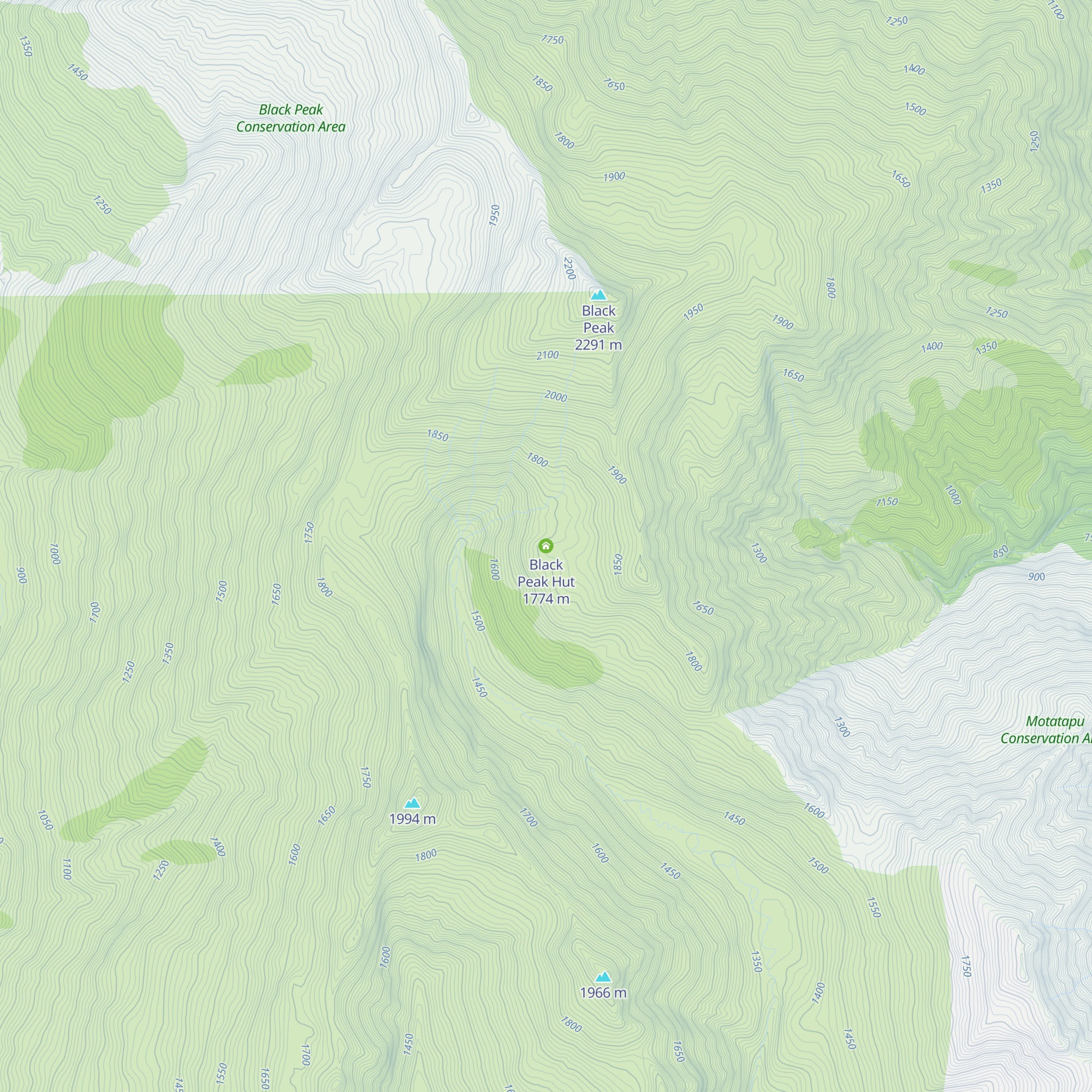 Black Peak Hut map
