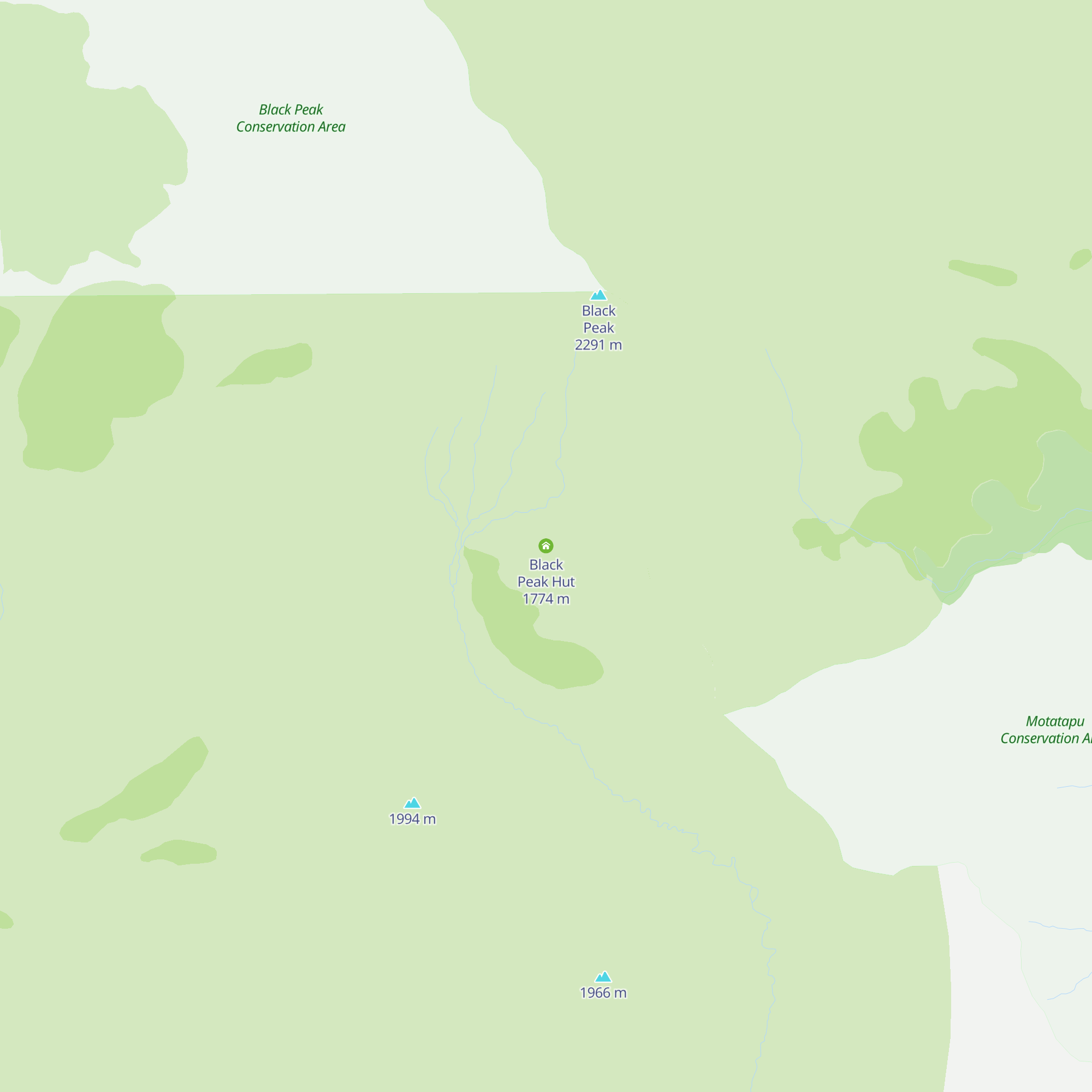 Black Peak Hut map