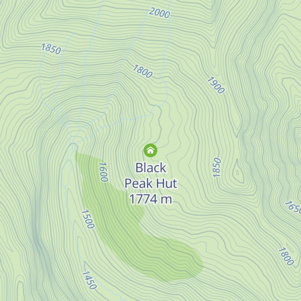 Map of Black Peak Hut