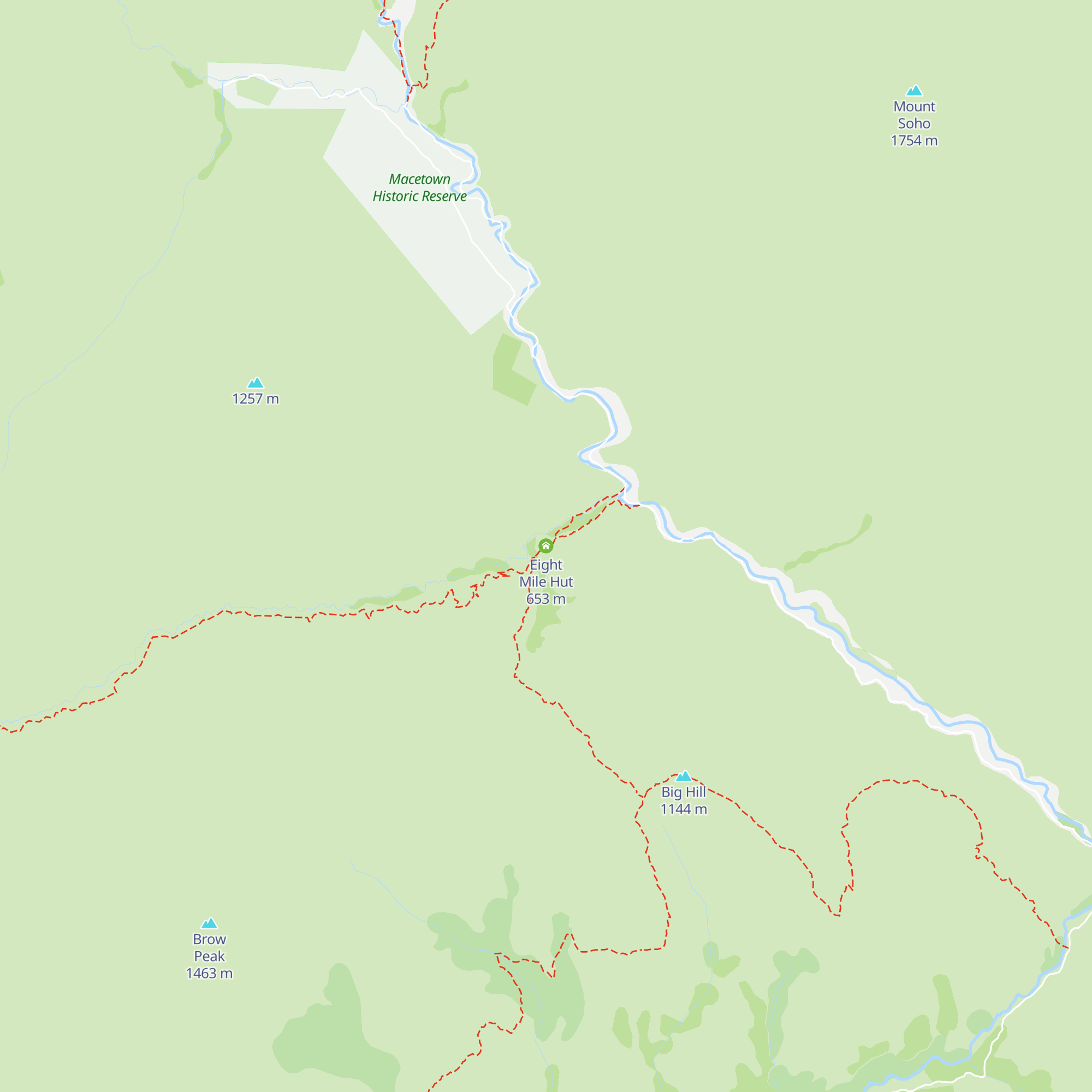 Eight Mile Hut map