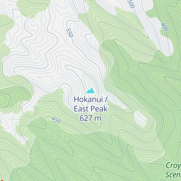 Map of Hokanui / East Peak