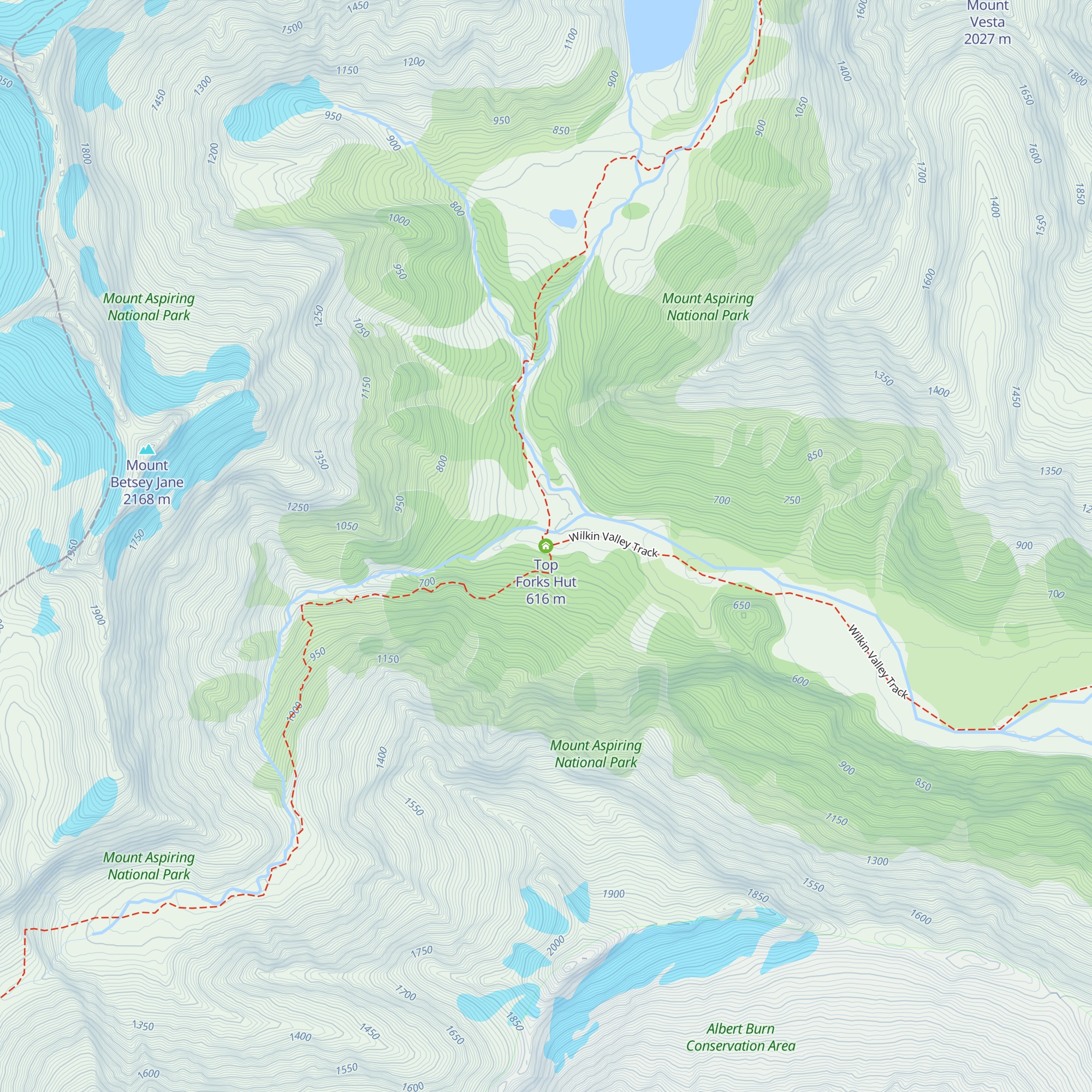 Top Forks Hut map