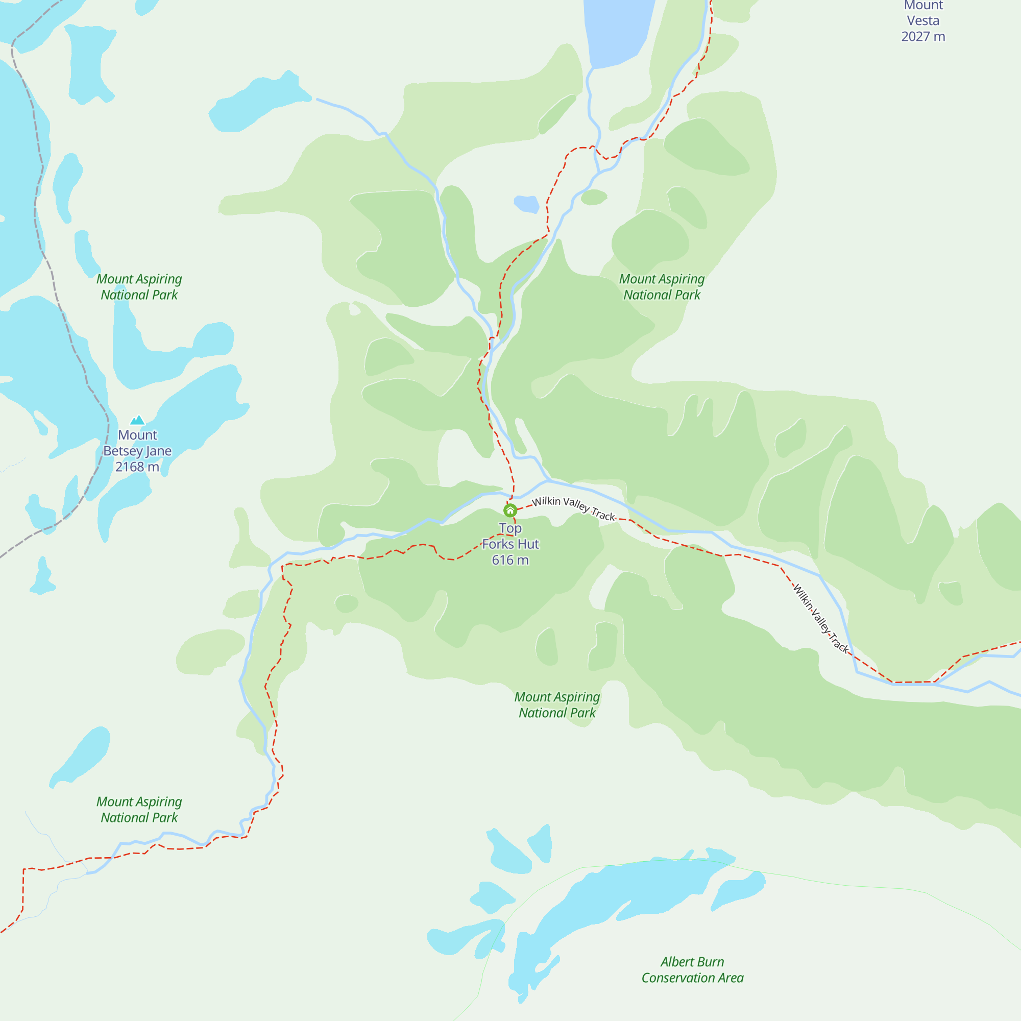 Top Forks Hut map