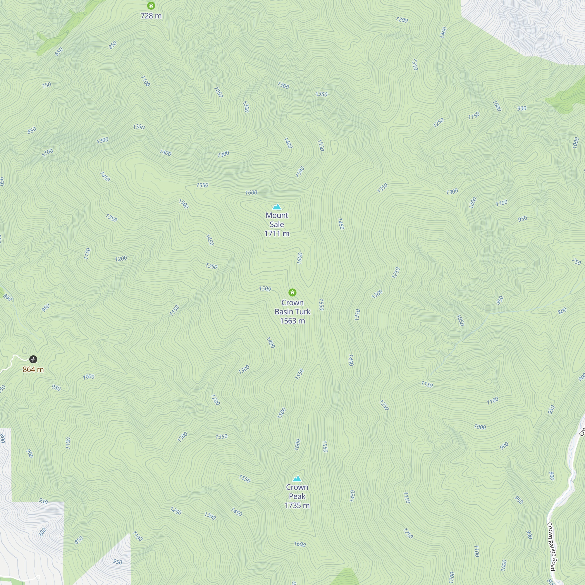 Crown Basin Turk map
