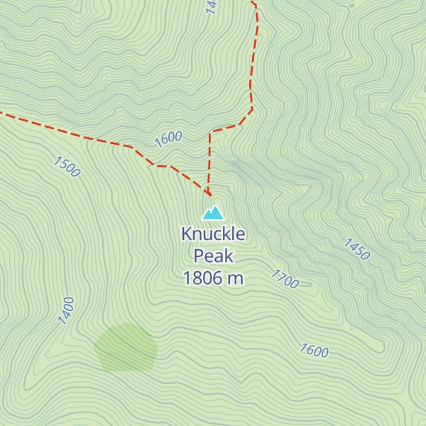 Map of Knuckle Peak