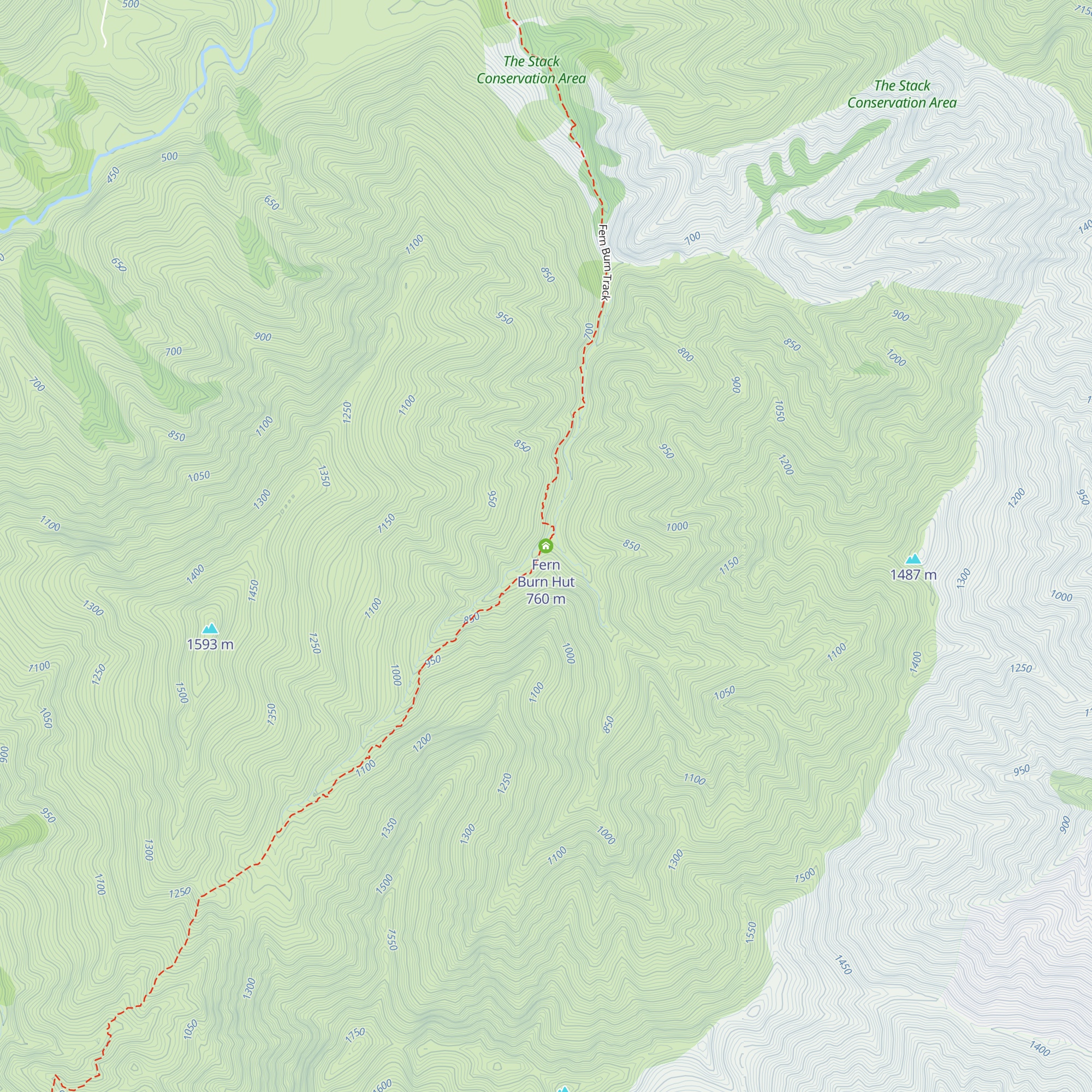 Fern Burn Hut map