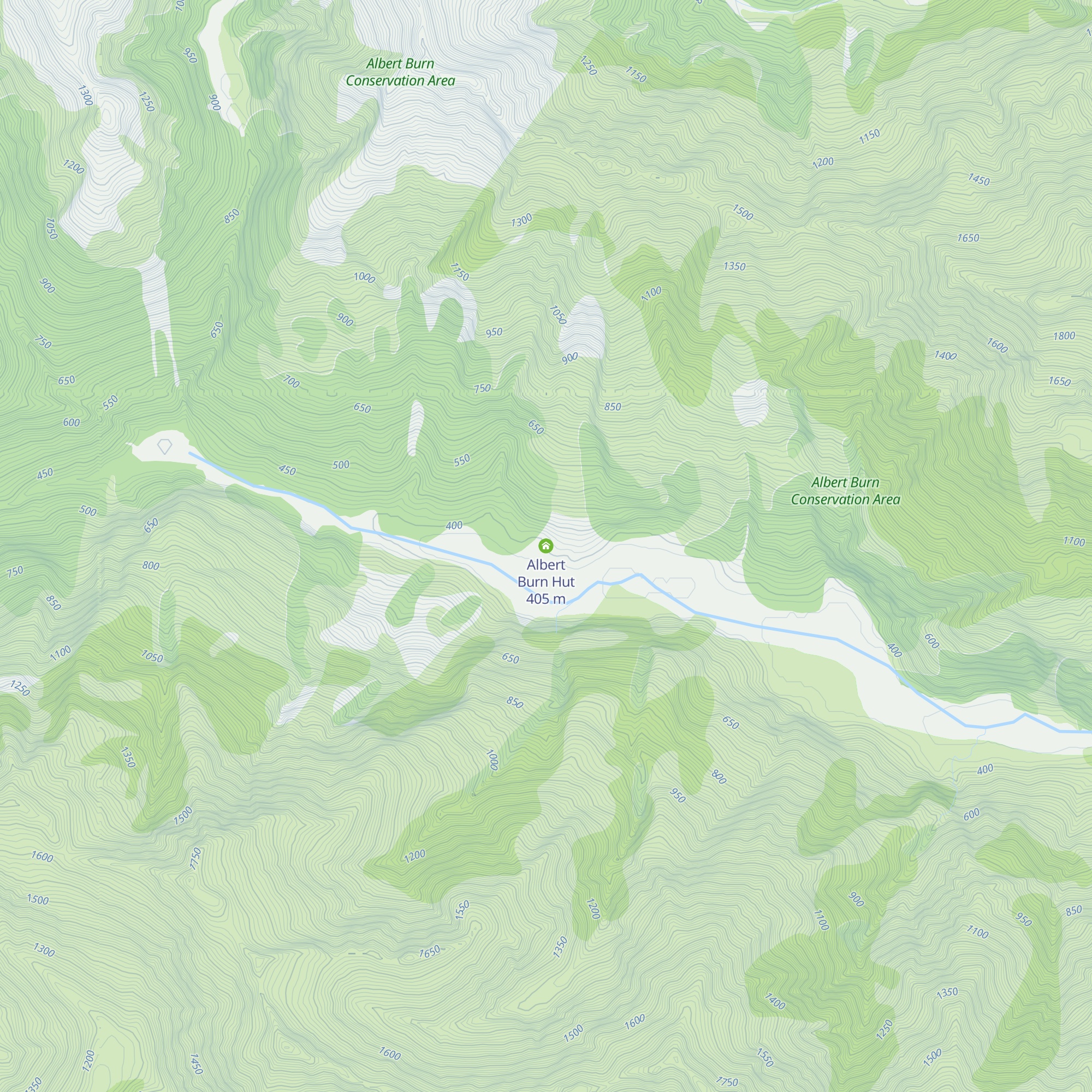 Albert Burn Hut map