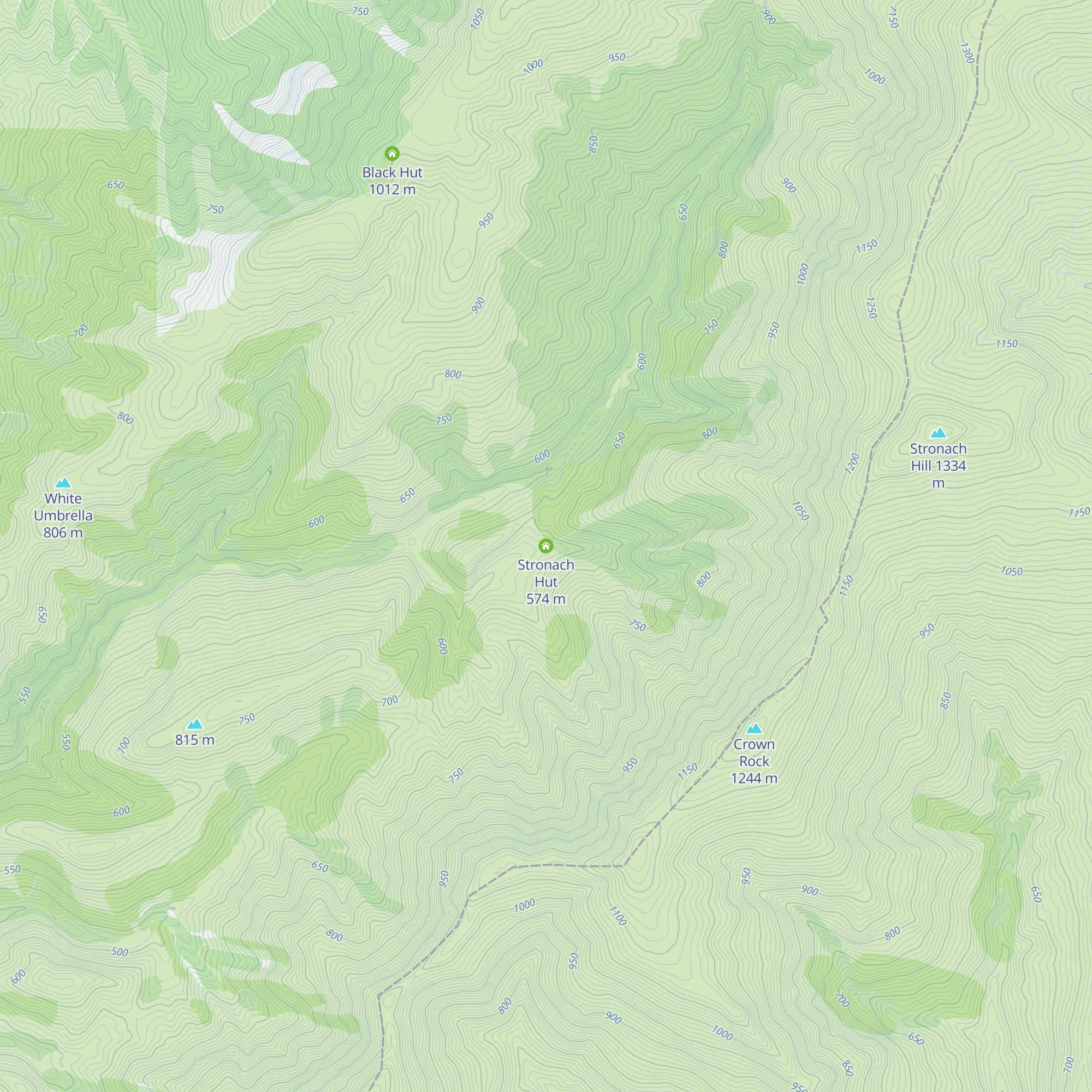 Stronach Hut map
