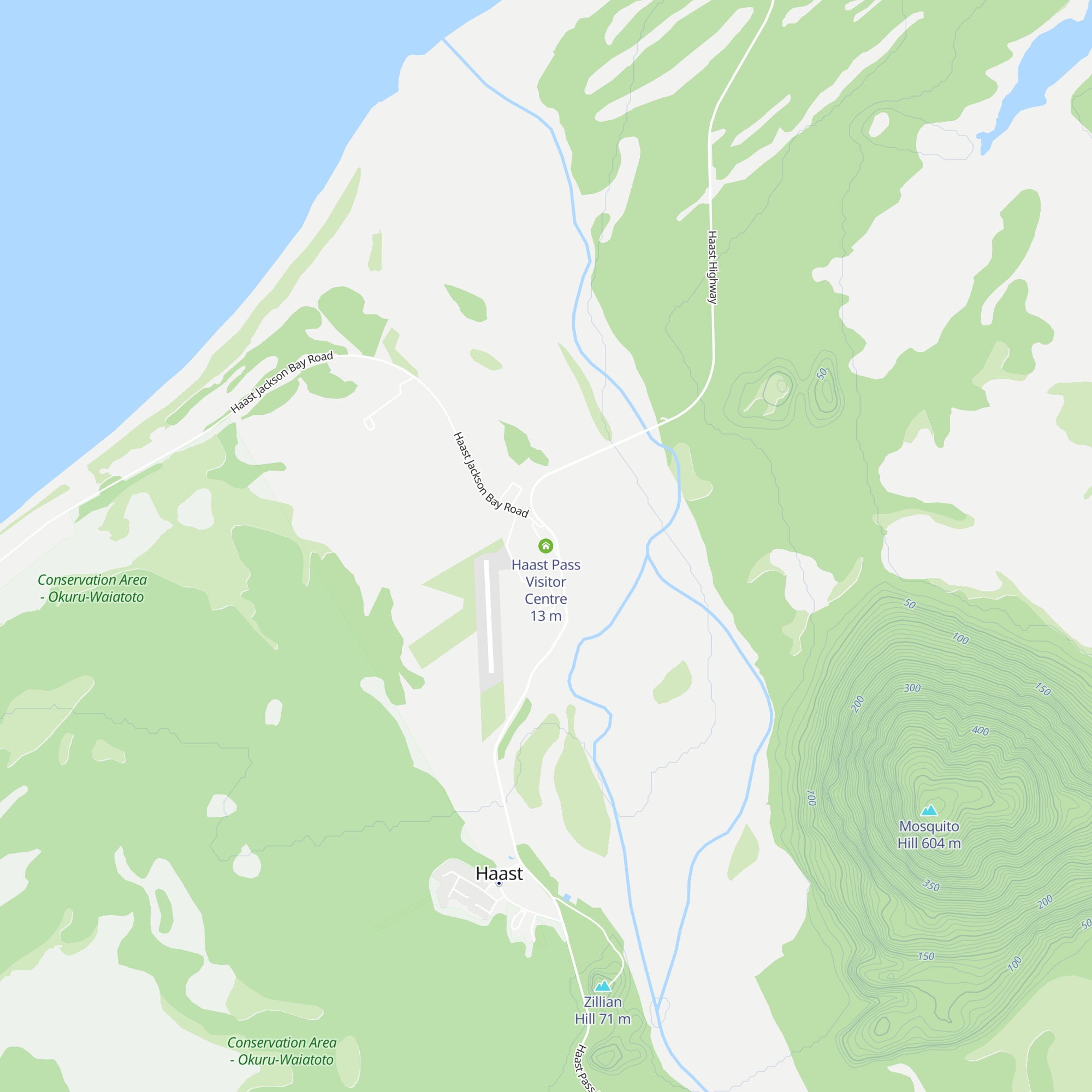 Haast Pass Visitor Centre map