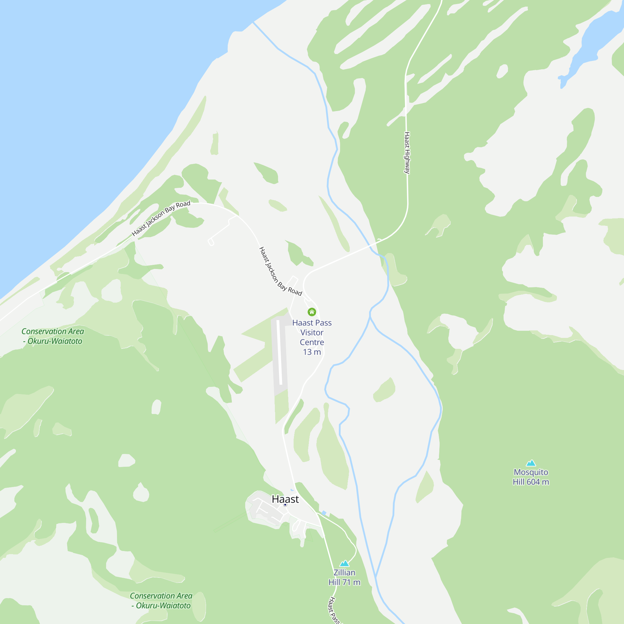 Haast Pass Visitor Centre map