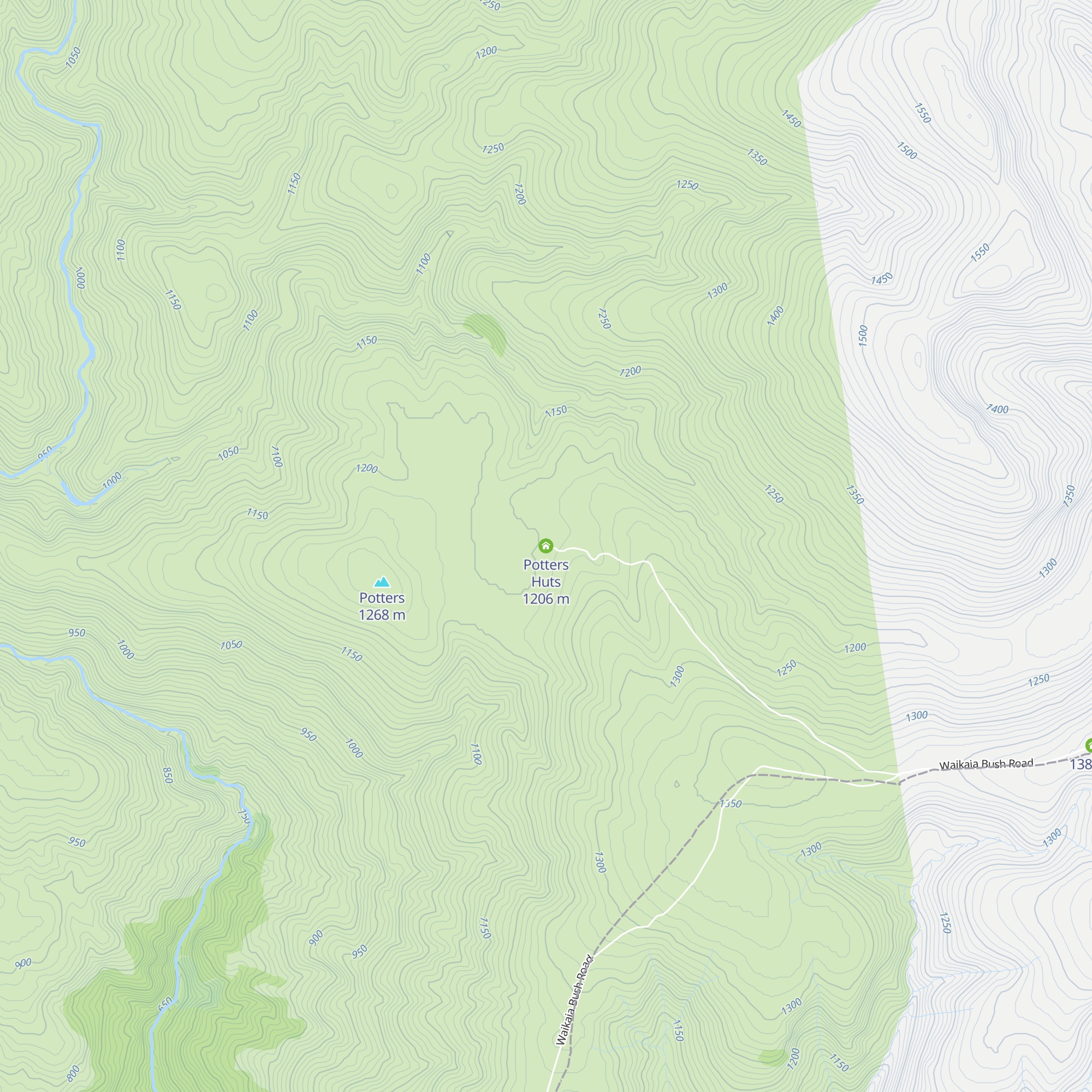 Potters Huts map