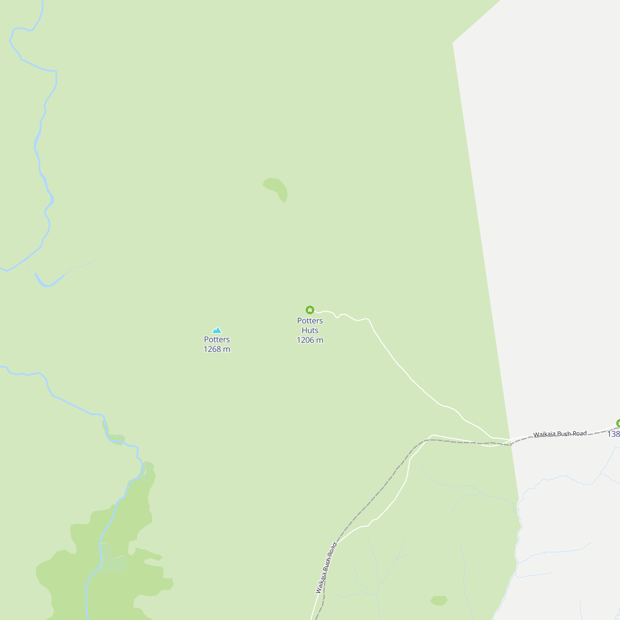 Potters Huts map