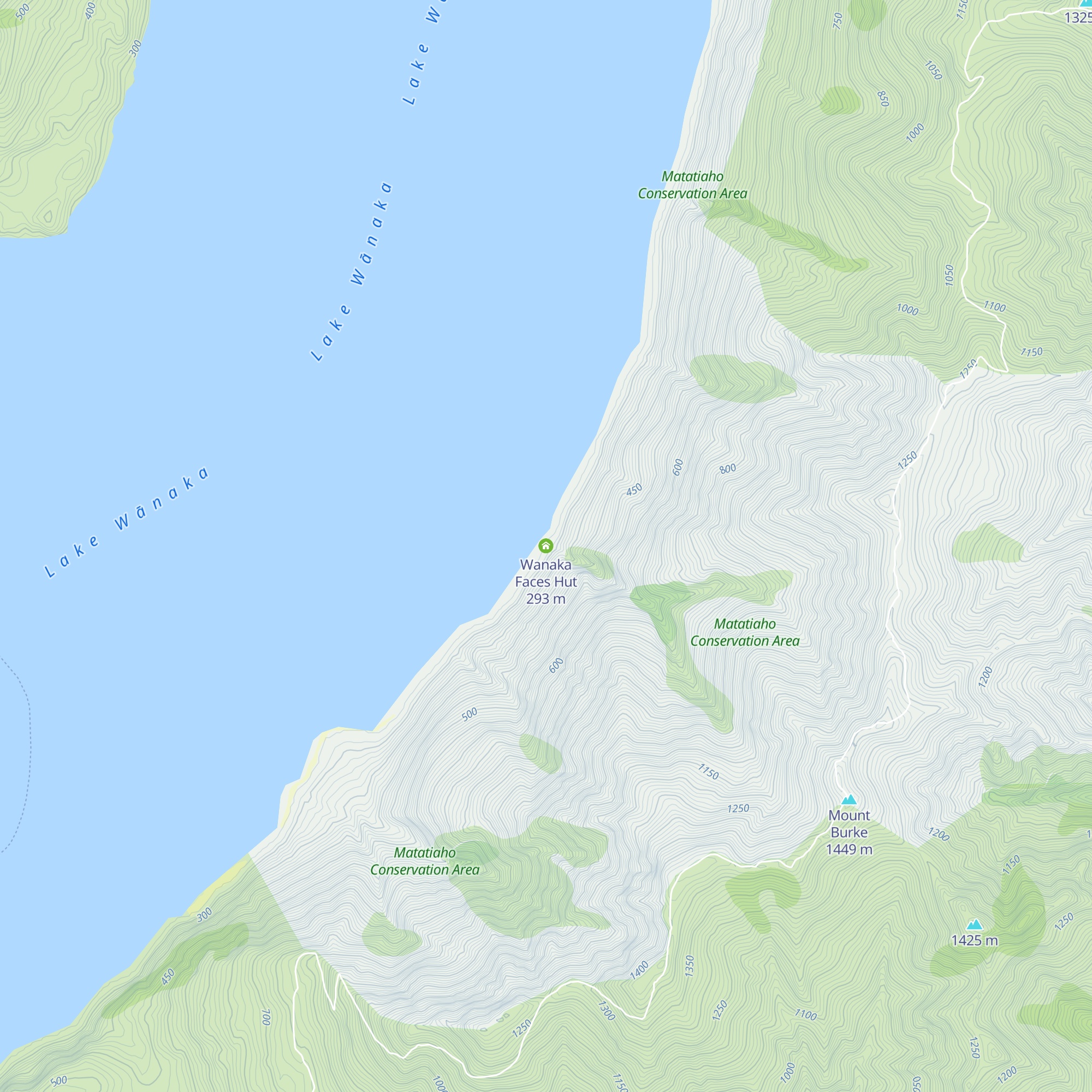 Wanaka Faces Hut map