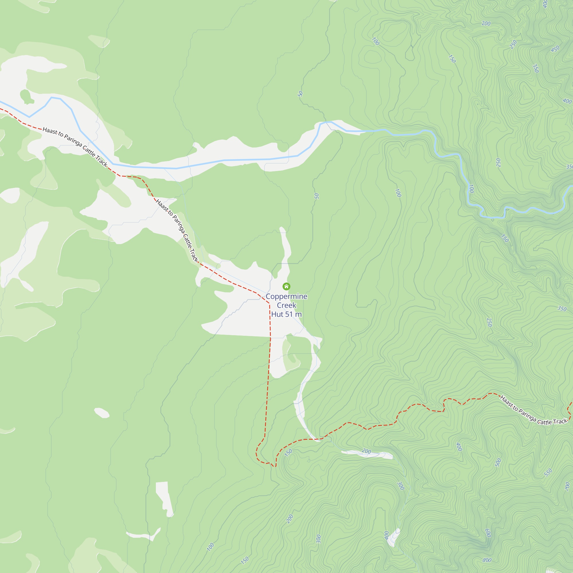 Coppermine Creek Hut map