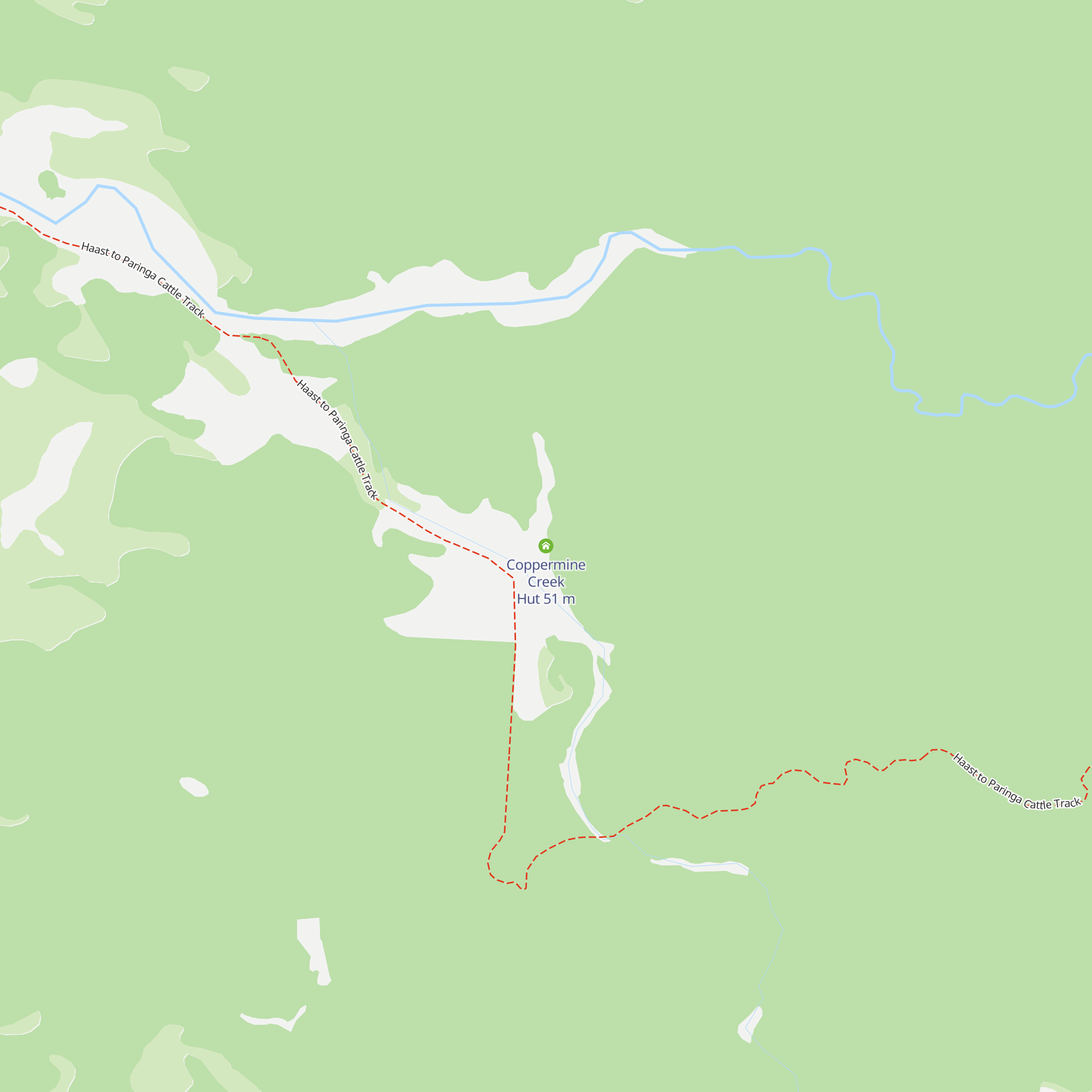 Coppermine Creek Hut map