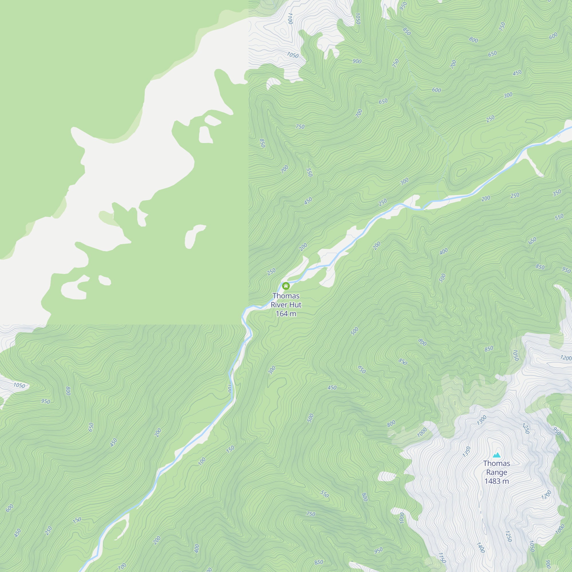 Thomas River Hut map
