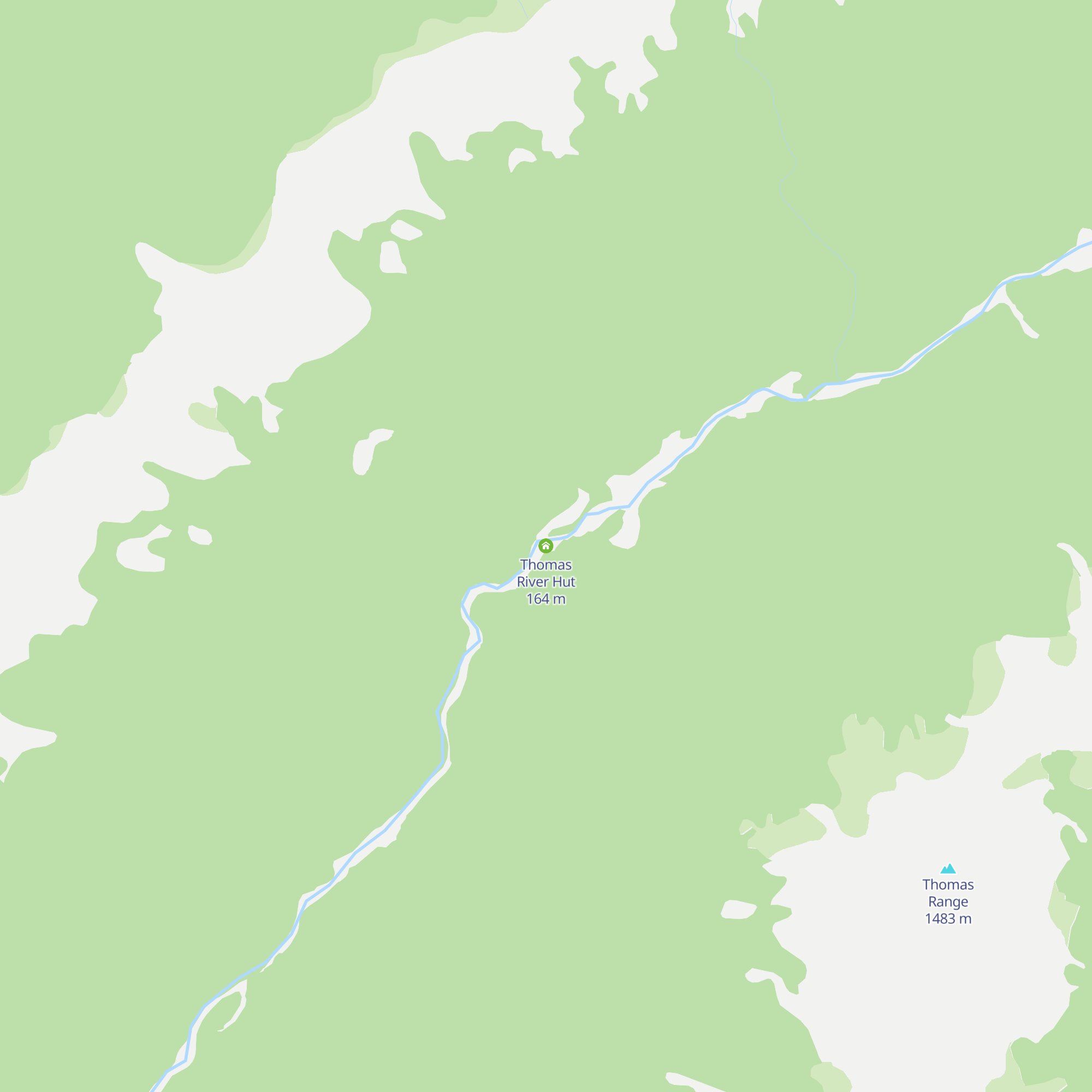 Thomas River Hut map