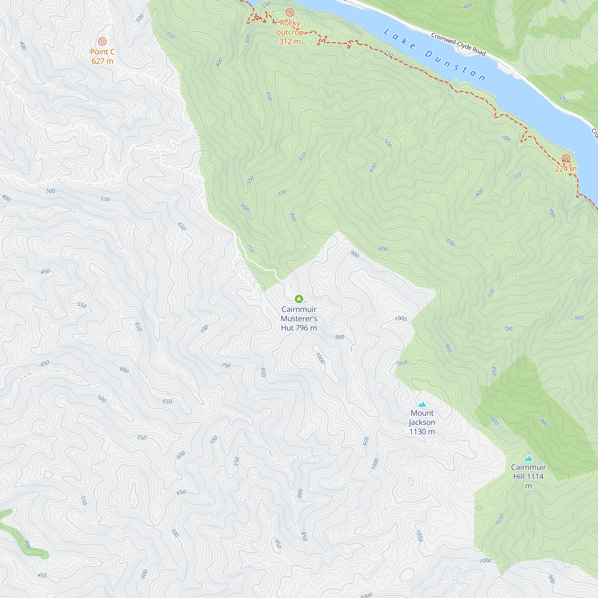 Cairnmuir Musterer's Hut map