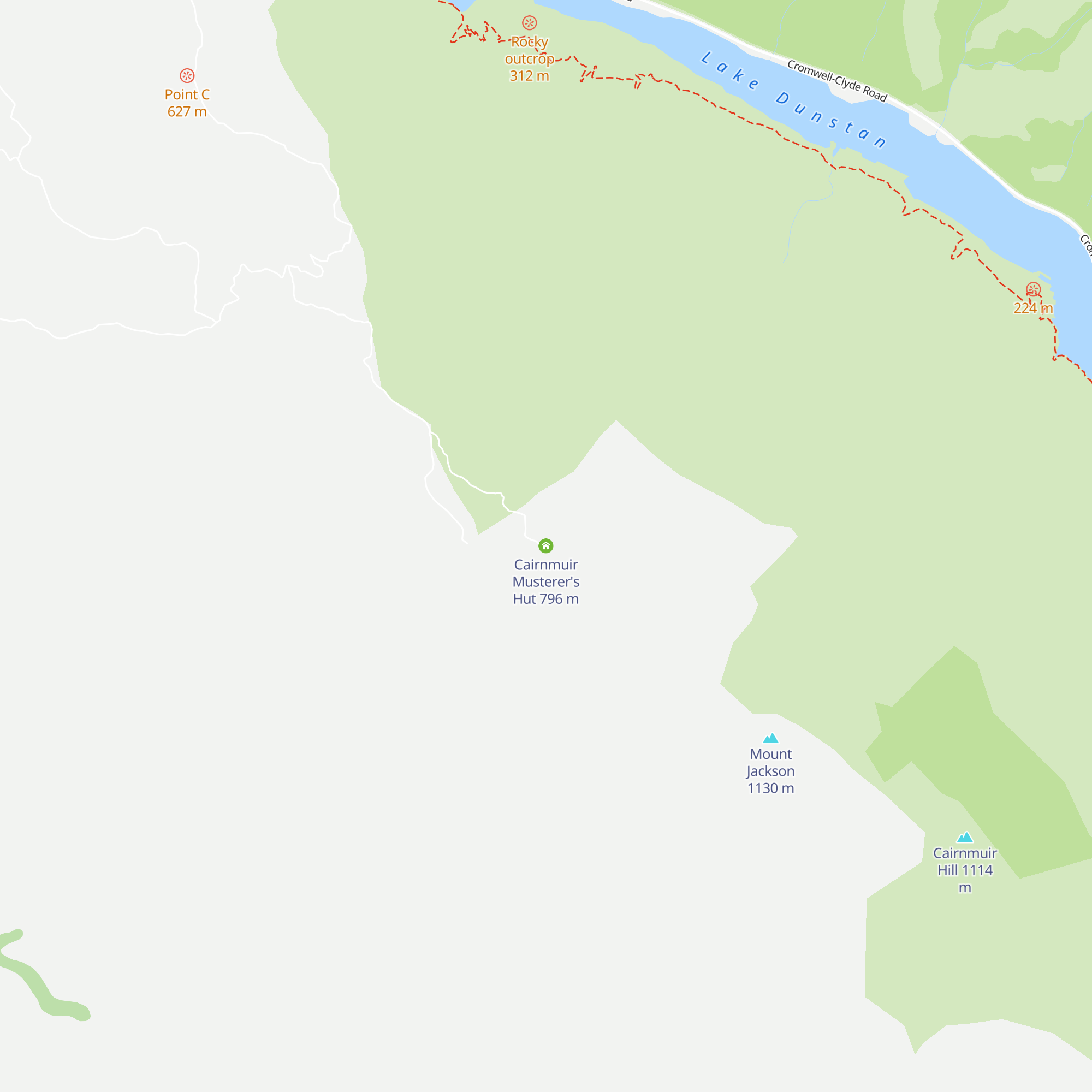 Cairnmuir Musterer's Hut map