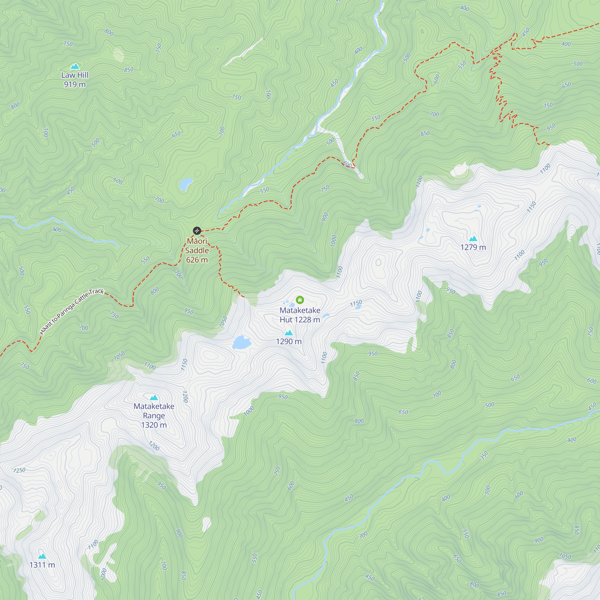 Mataketake Hut map