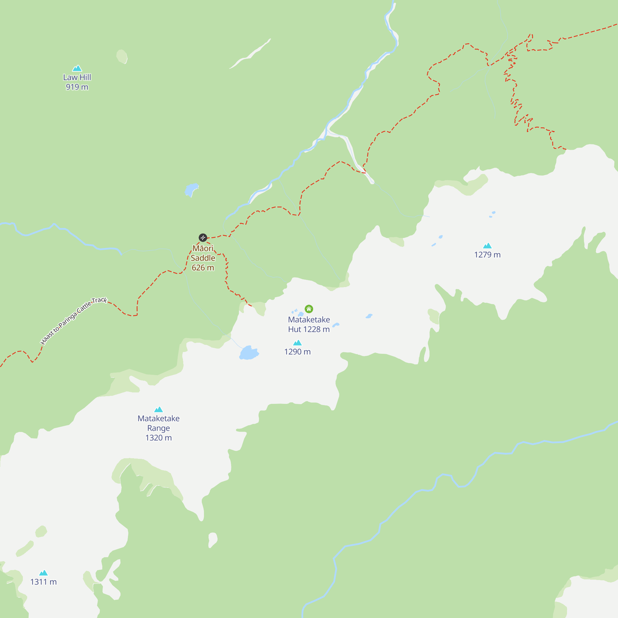 Mataketake Hut map
