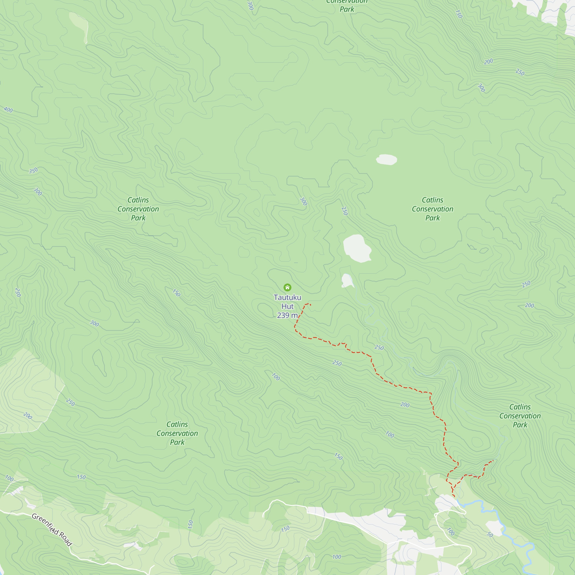 Tautuku Hut map