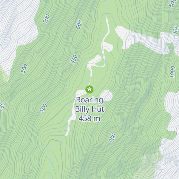 Map of Roaring Billy Hut