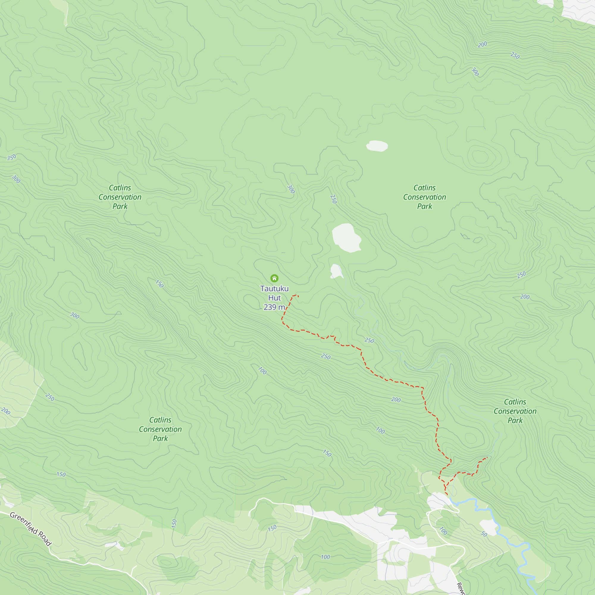 Tautuku Hut map