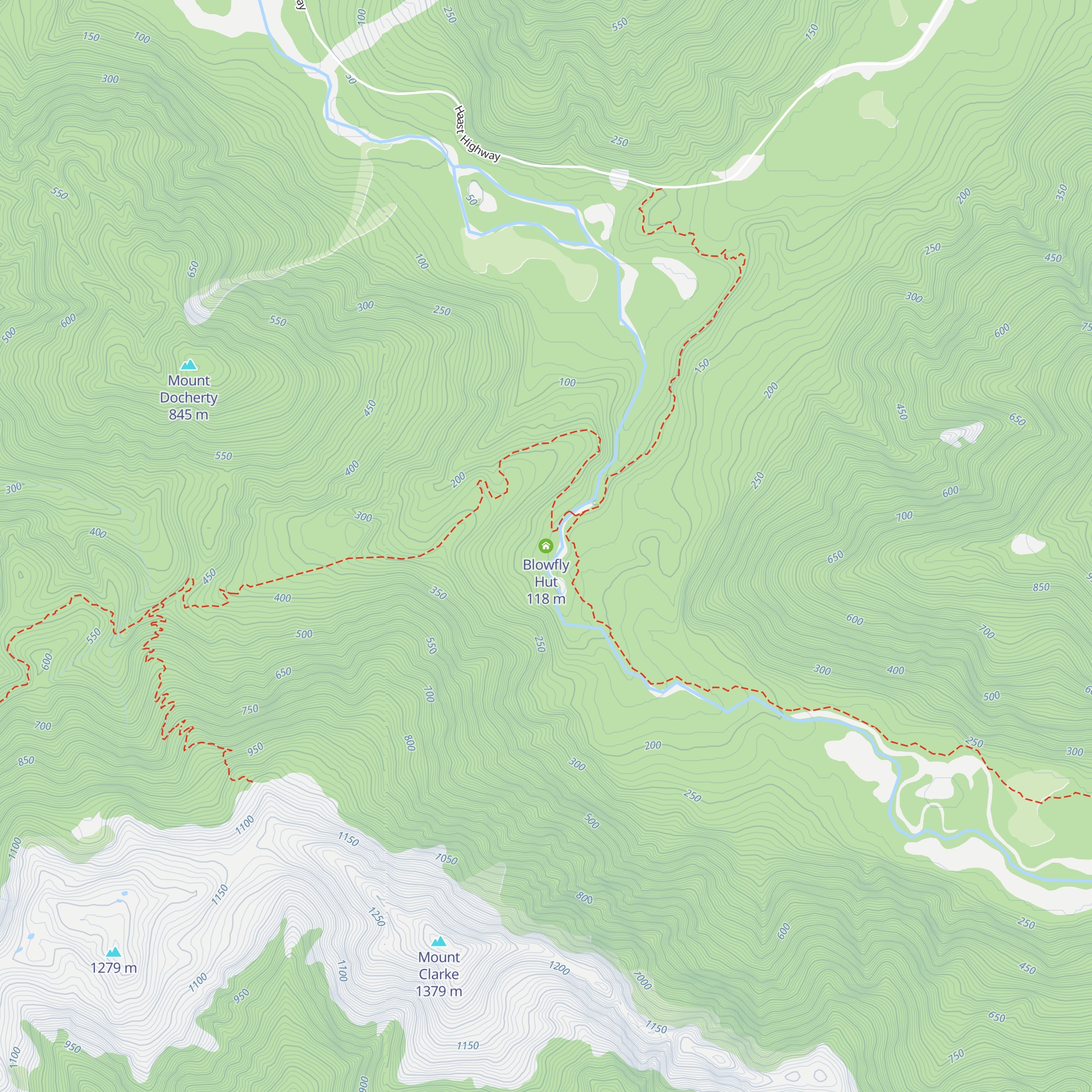 Blowfly Hut map