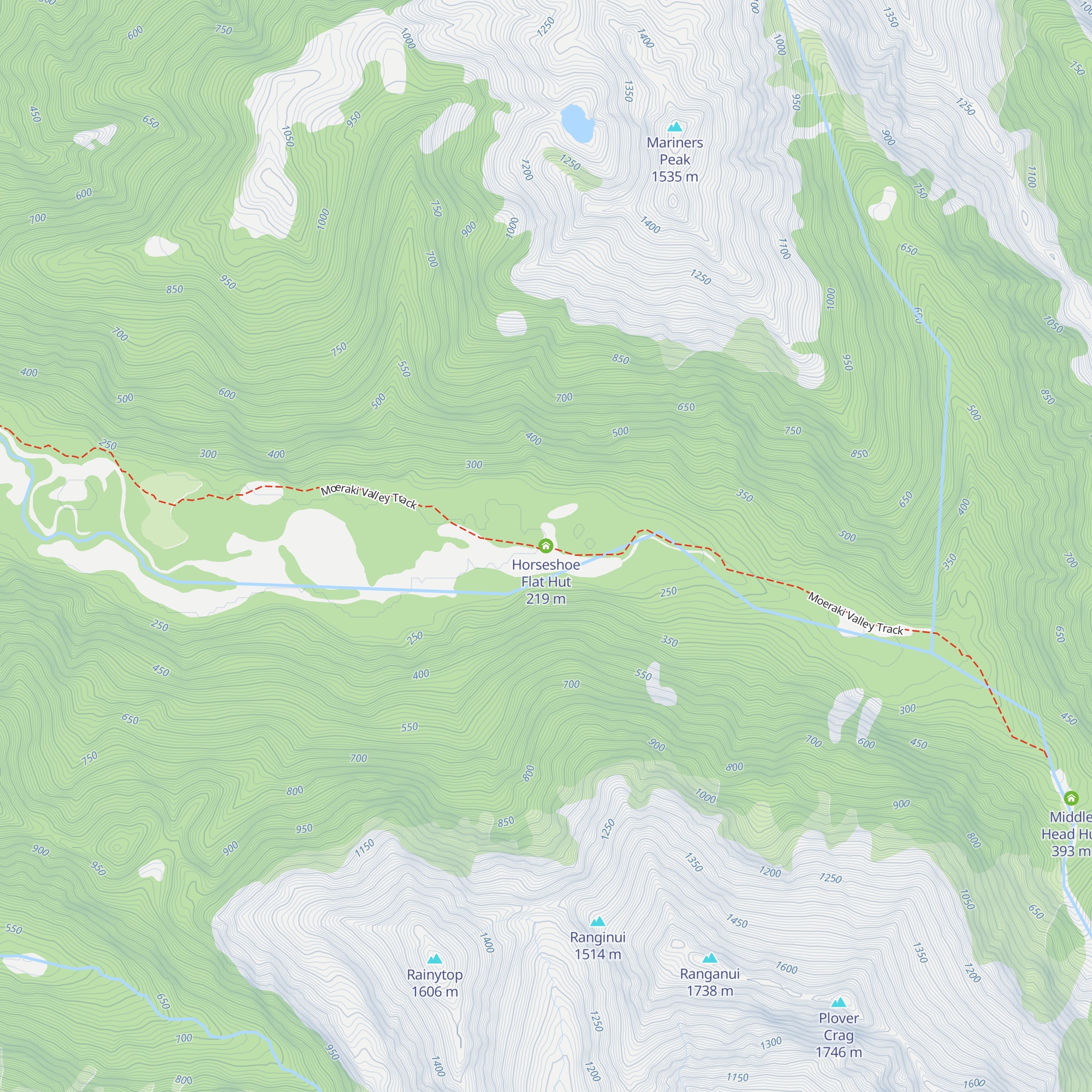 Horseshoe Flat Hut map
