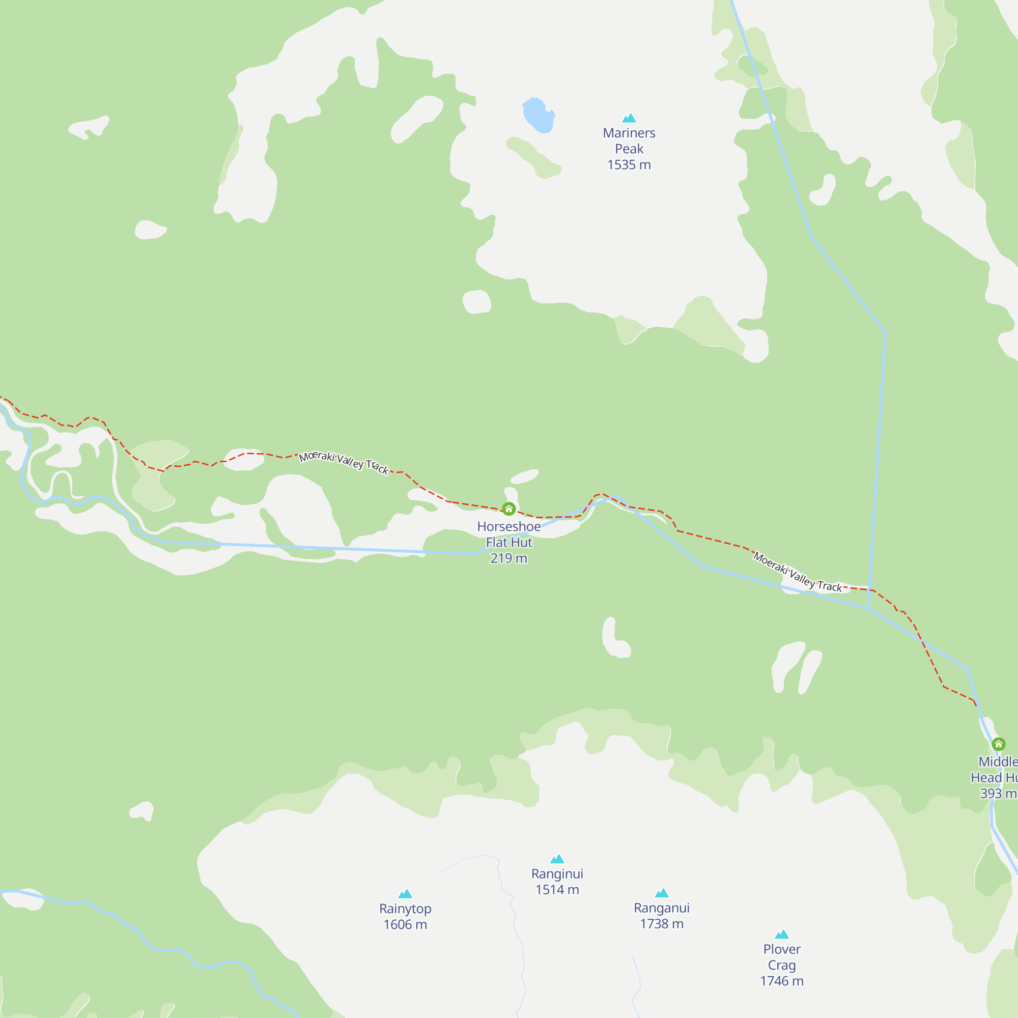 Horseshoe Flat Hut map