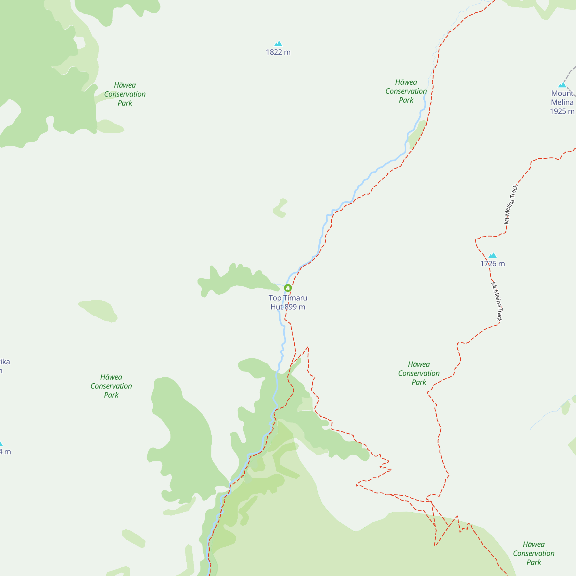 Top Timaru Hut map