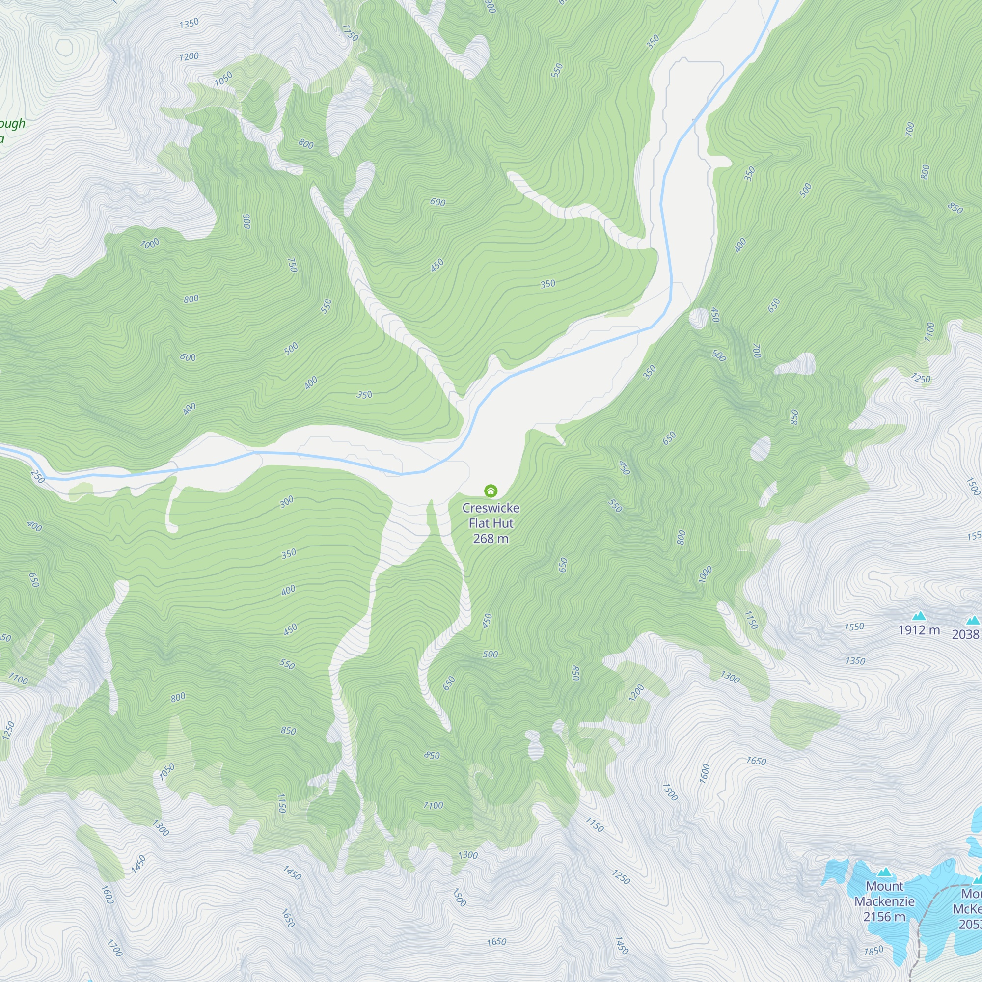 Creswicke Flat Hut map