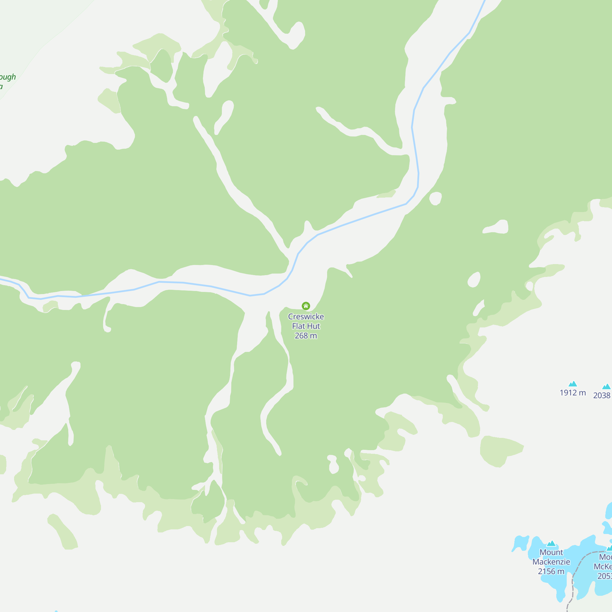 Creswicke Flat Hut map