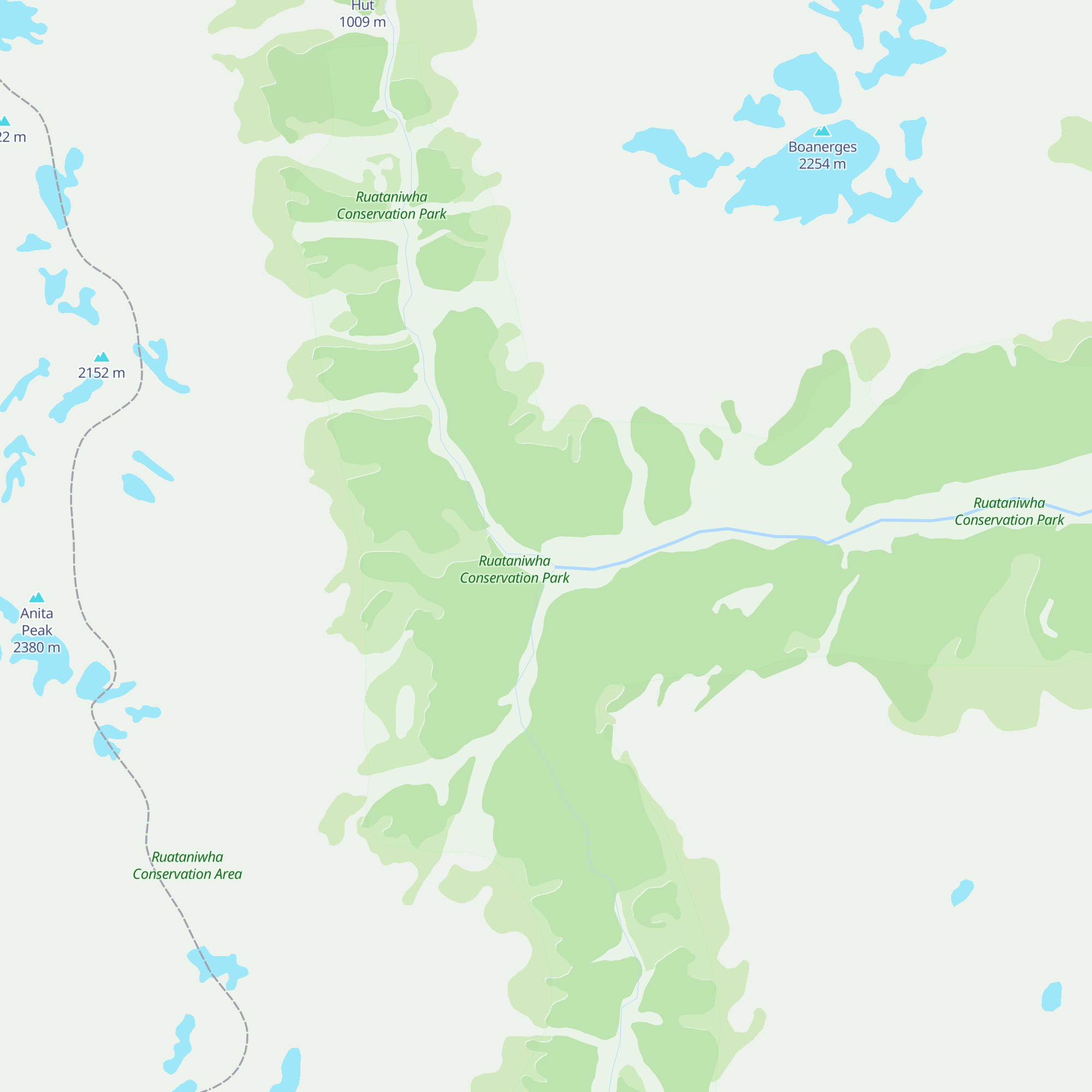 Huxley Forks Hut map