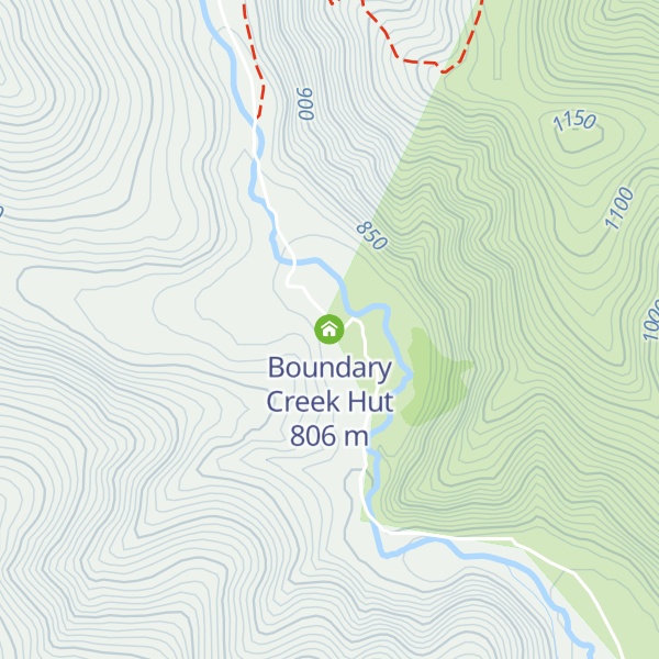 Map of Boundary Creek Hut