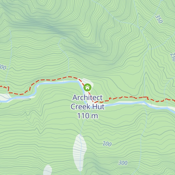 Map of Architect Creek Hut