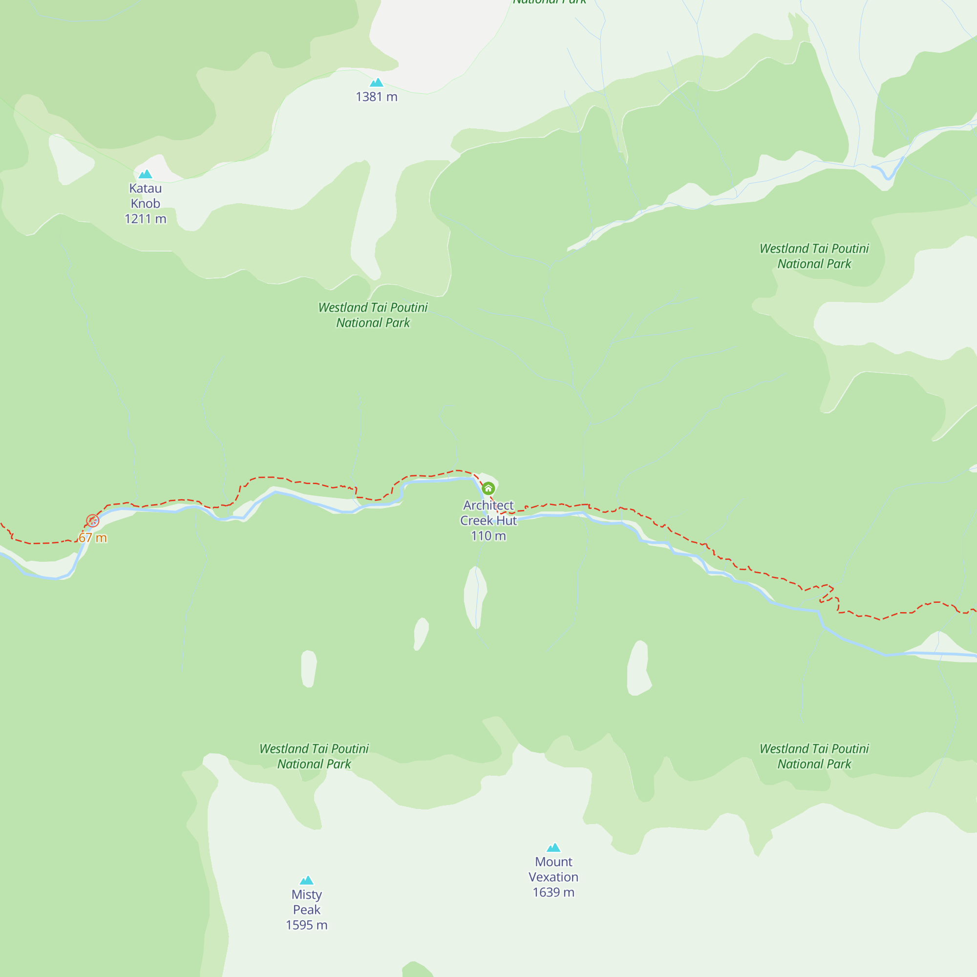 Architect Creek Hut map