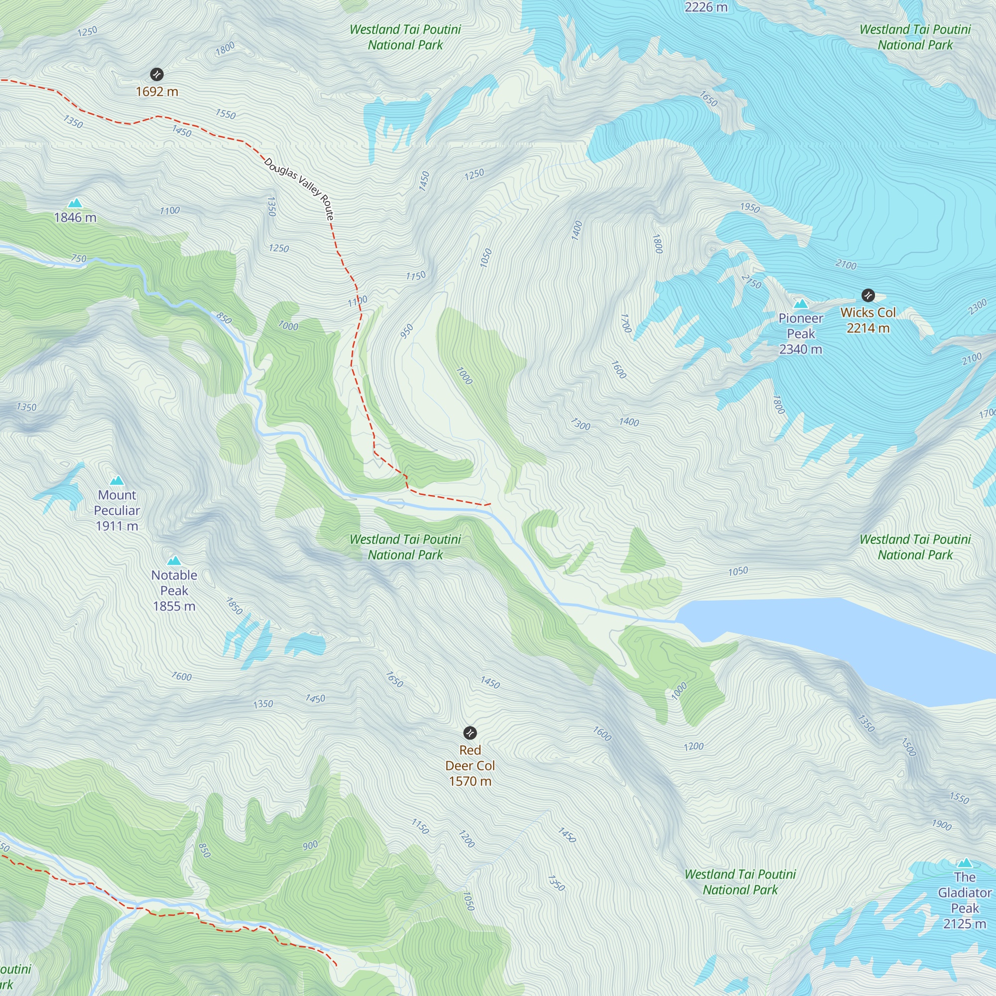 Horace Walker Hut map