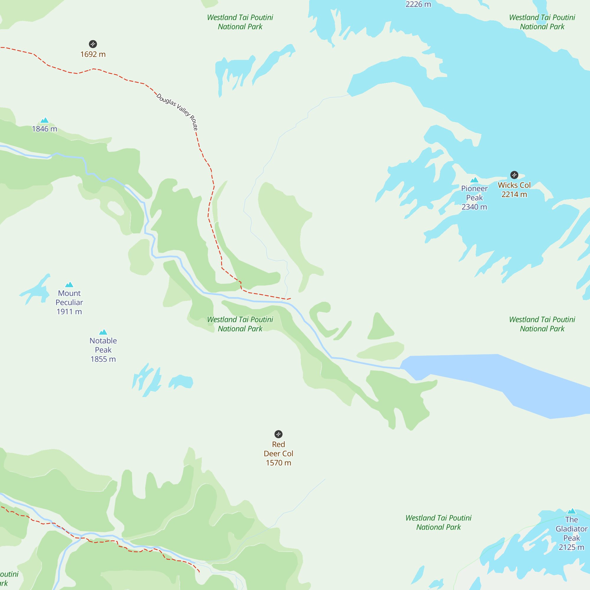 Horace Walker Hut map
