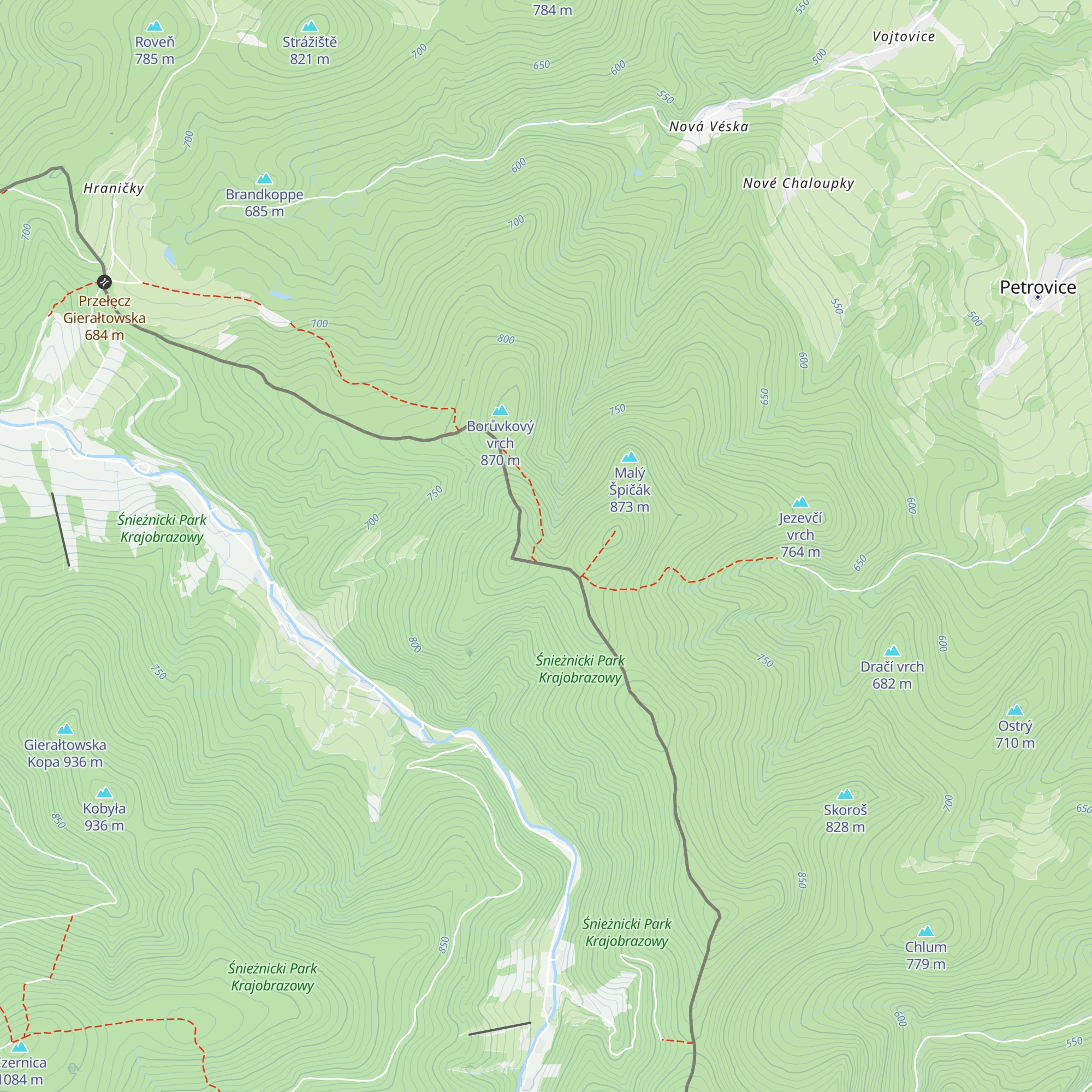 Chata Pod Špičákem map