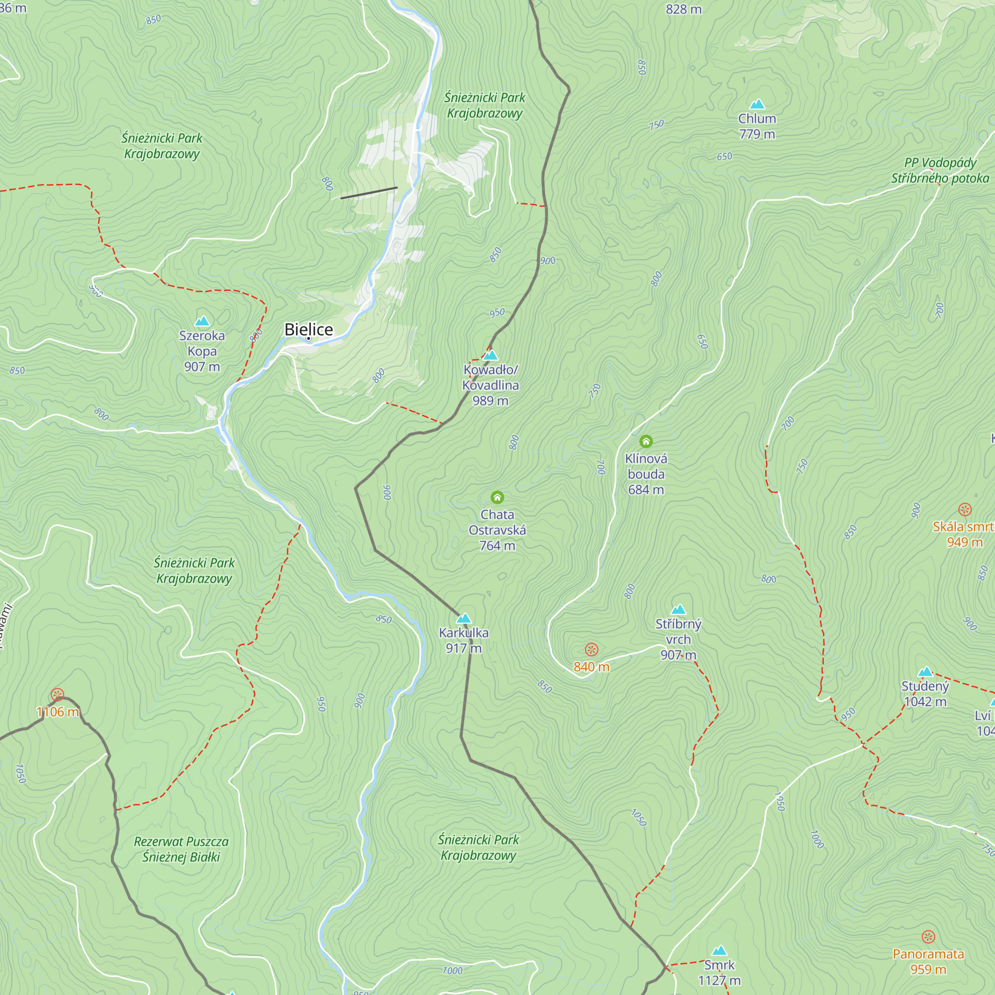 Chata Ostravská map