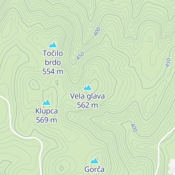 Map of Vela glava